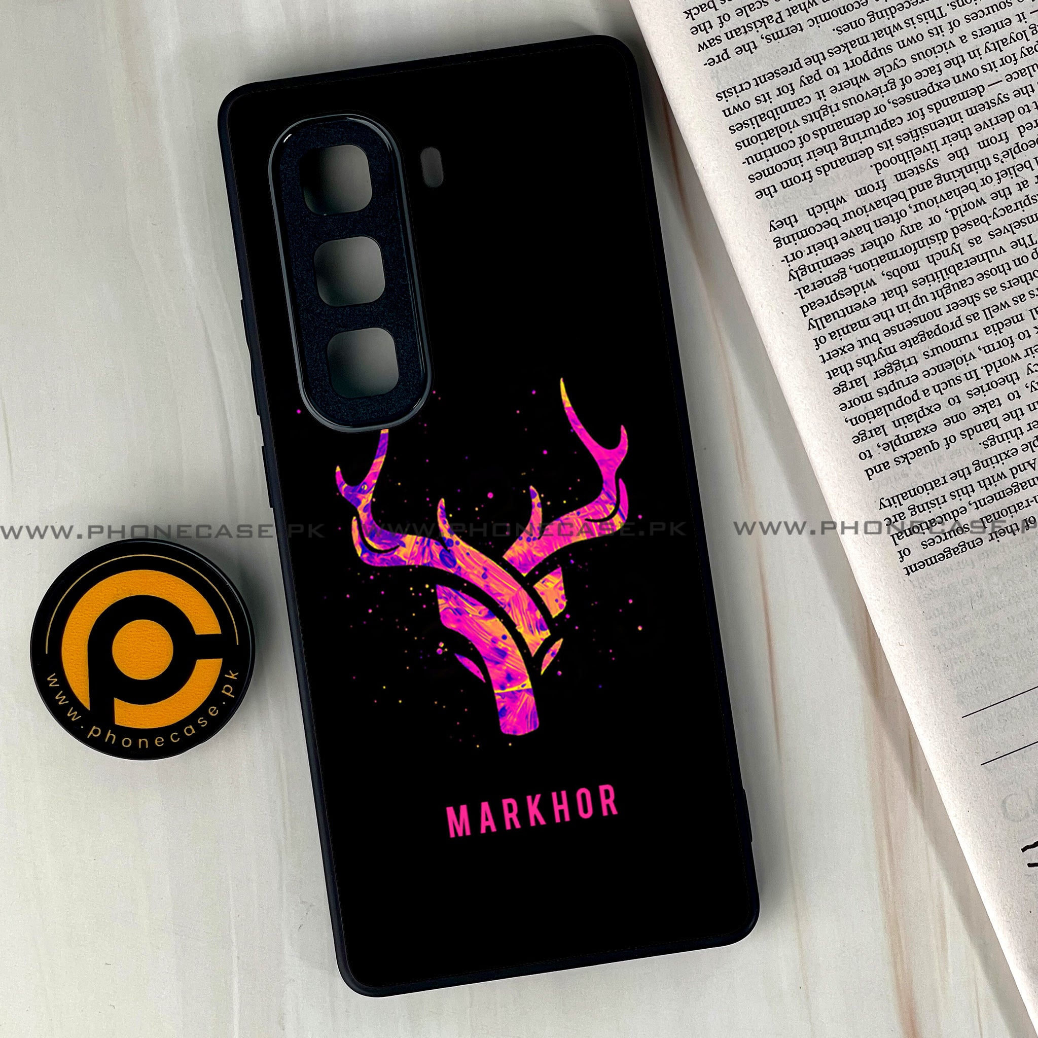 Infinix Hot 50 Pro Plus - Markhor Series - Premium Printed Glass soft Bumper shock Proof Case