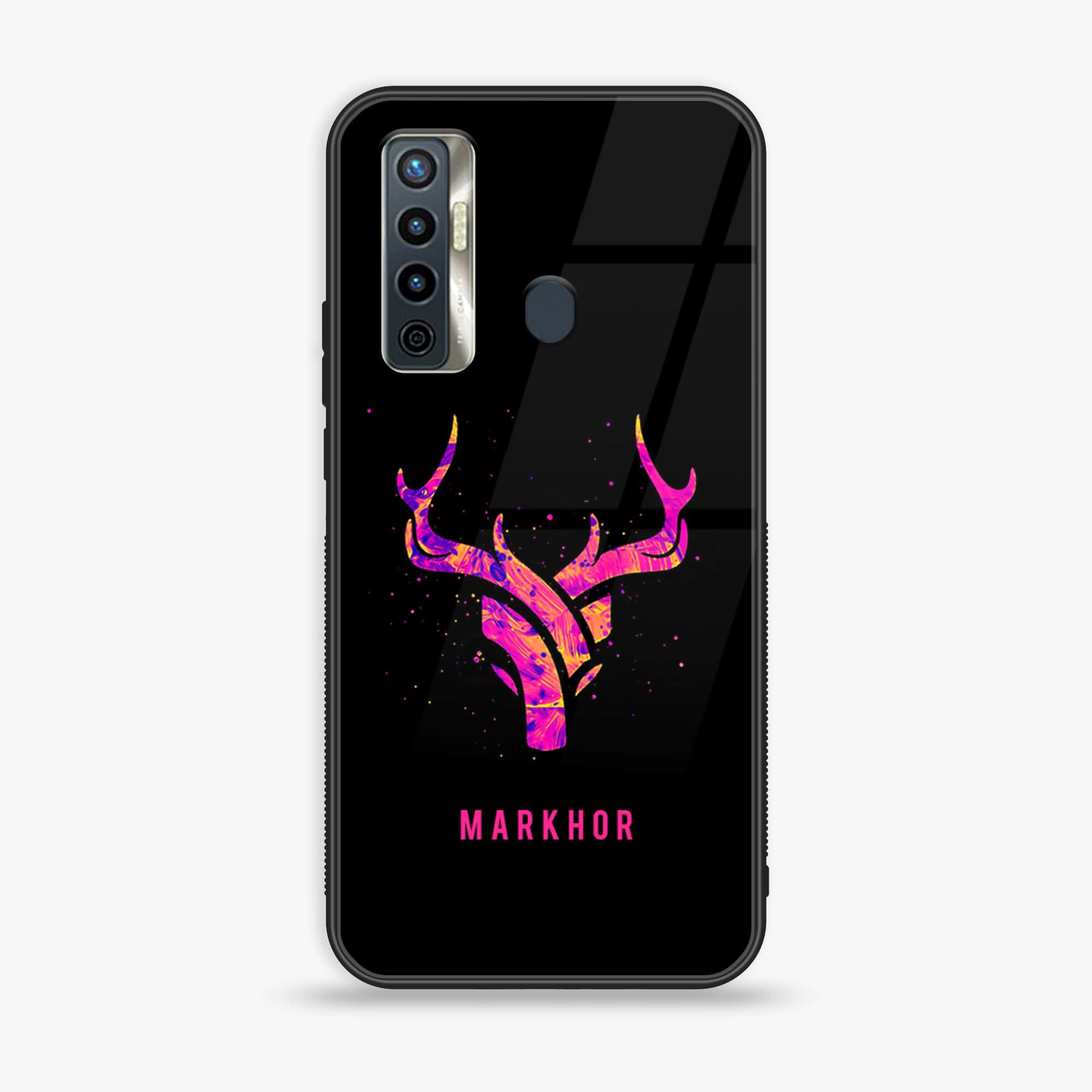 Tecno Camon 17 - Markhor Series - Premium Printed Glass soft Bumper shock Proof Case