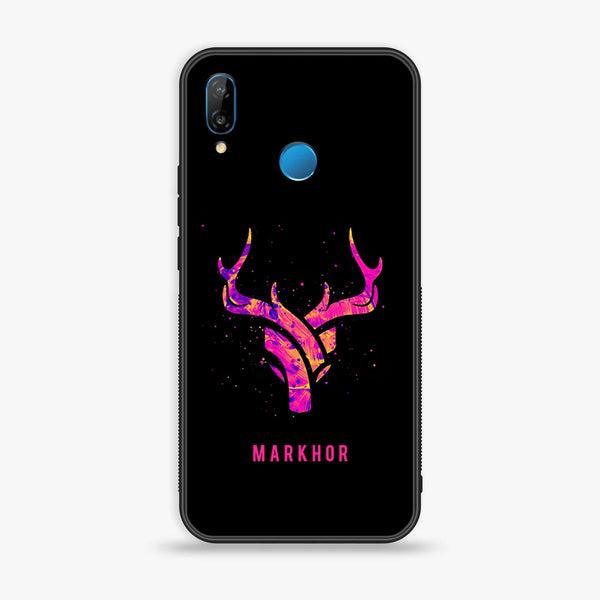 Huawei P20 lite - Markhor Design 4- Premium Printed Glass soft Bumper shock Proof Case CS-11110