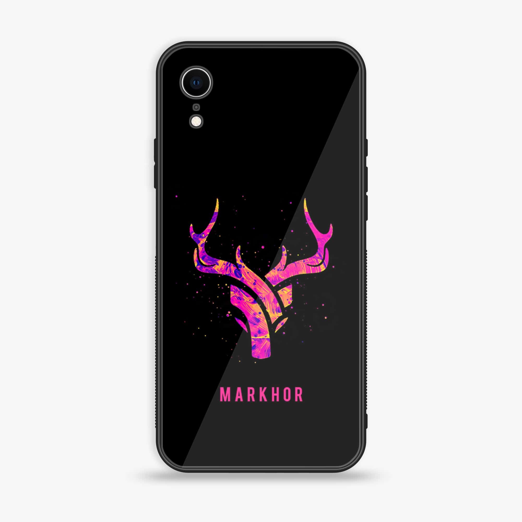 iPhone XR - Markhor Series - Premium Printed Glass soft Bumper shock Proof Case