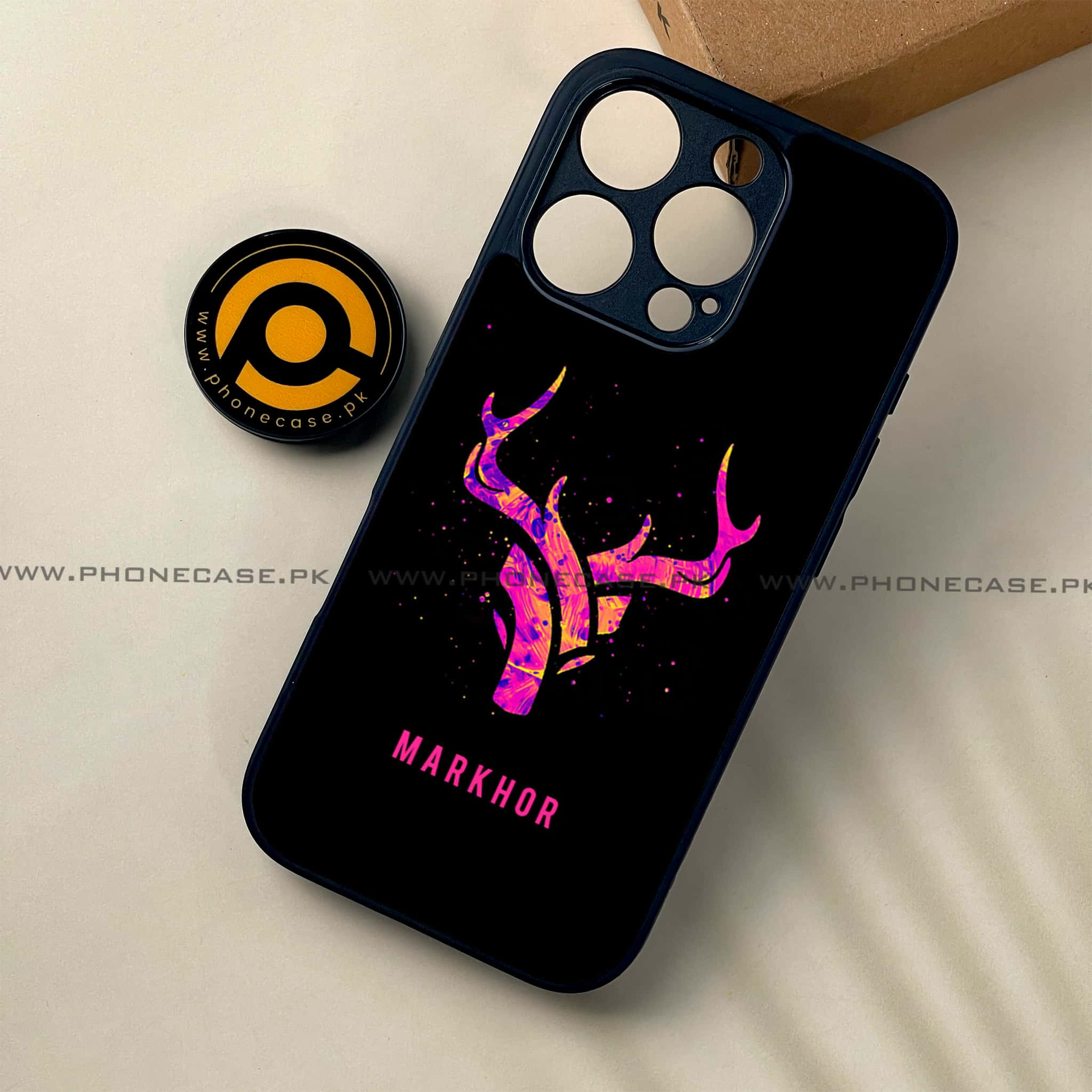 iPhone 16 Pro - Markhor Series - Premium Printed Glass soft Bumper shock Proof Case