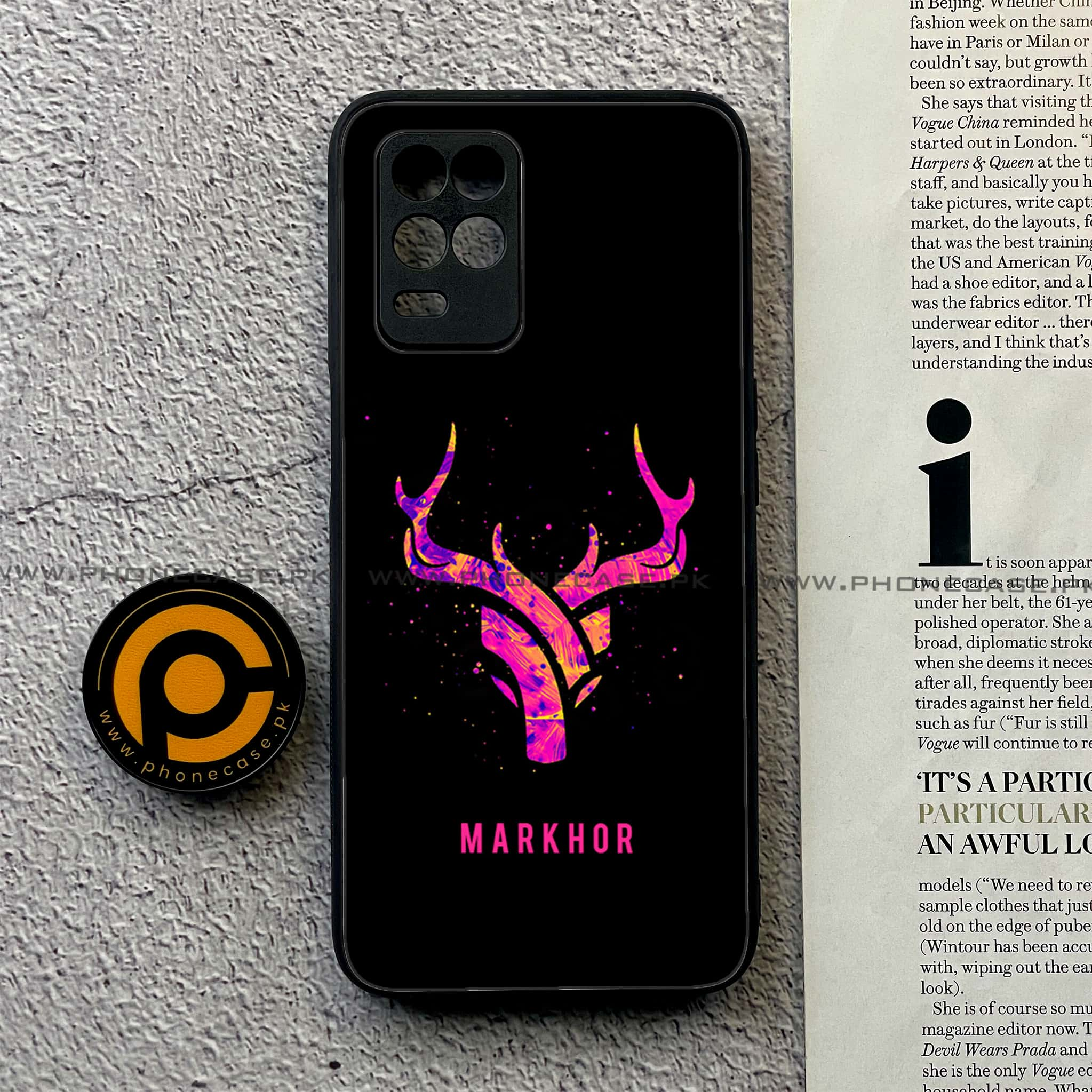 Realme Narzo 30 5G - Markhor  Series - Premium Printed Glass soft Bumper shock Proof Case