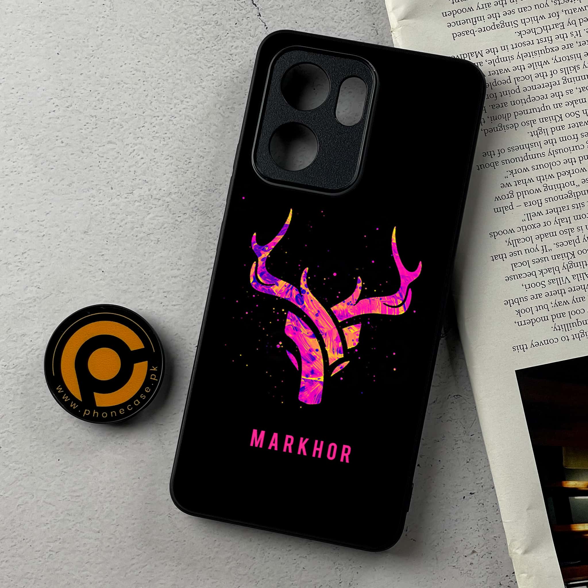 Oppo Reno 14F - Markhor Series - Premium Metal Printed Soft Bumper Shockproof Case