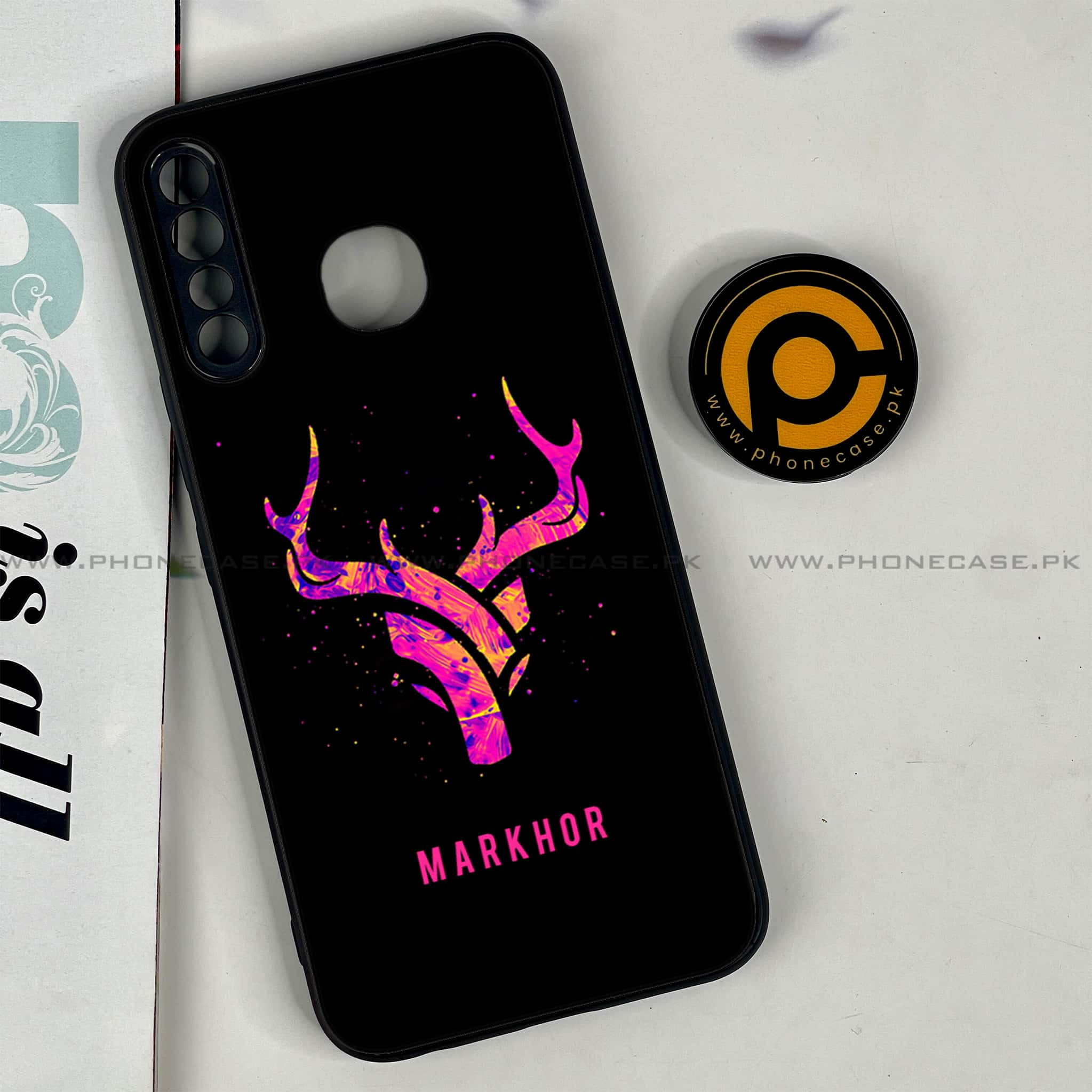 Infinix Hot 8 Lite - Markhor Series - Premium Printed Glass soft Bumper shock Proof Case