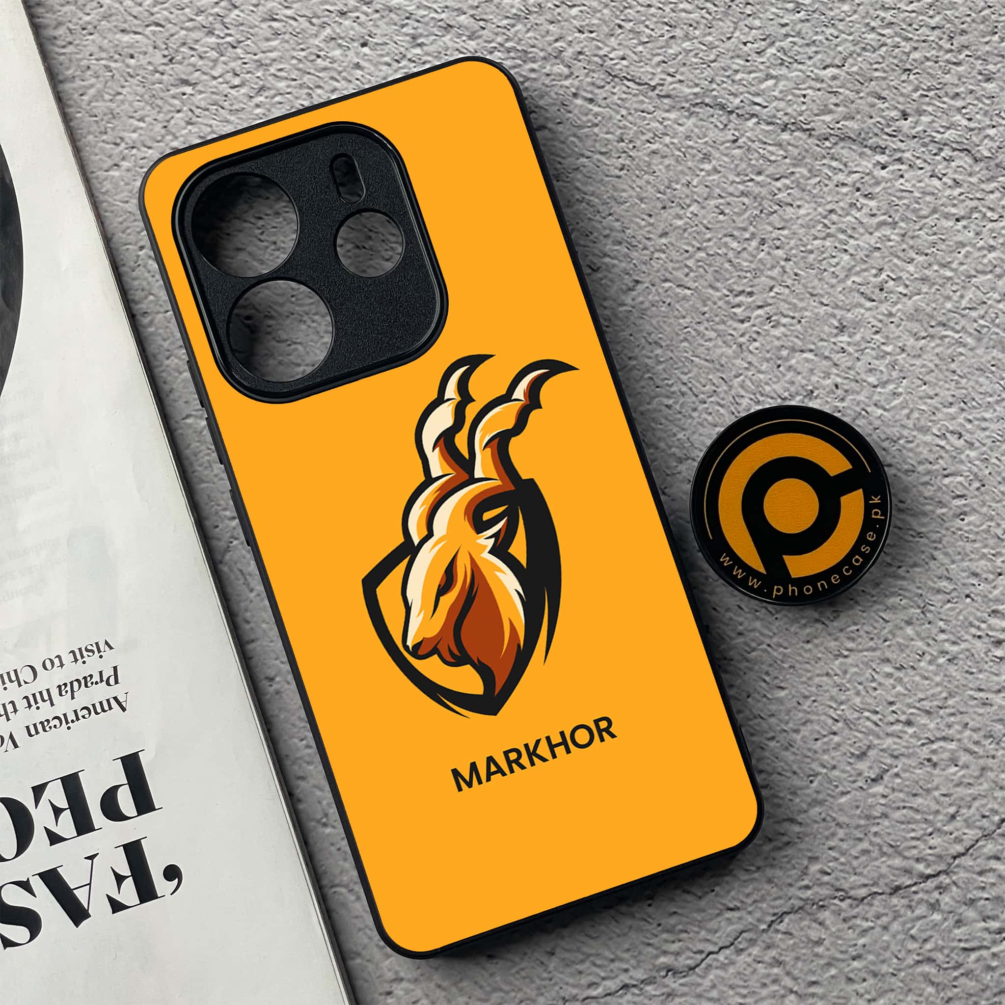 Xiaomi Redmi Note 14 - Markhor Series - Premium Printed Glass soft Bumper shock Proof Case