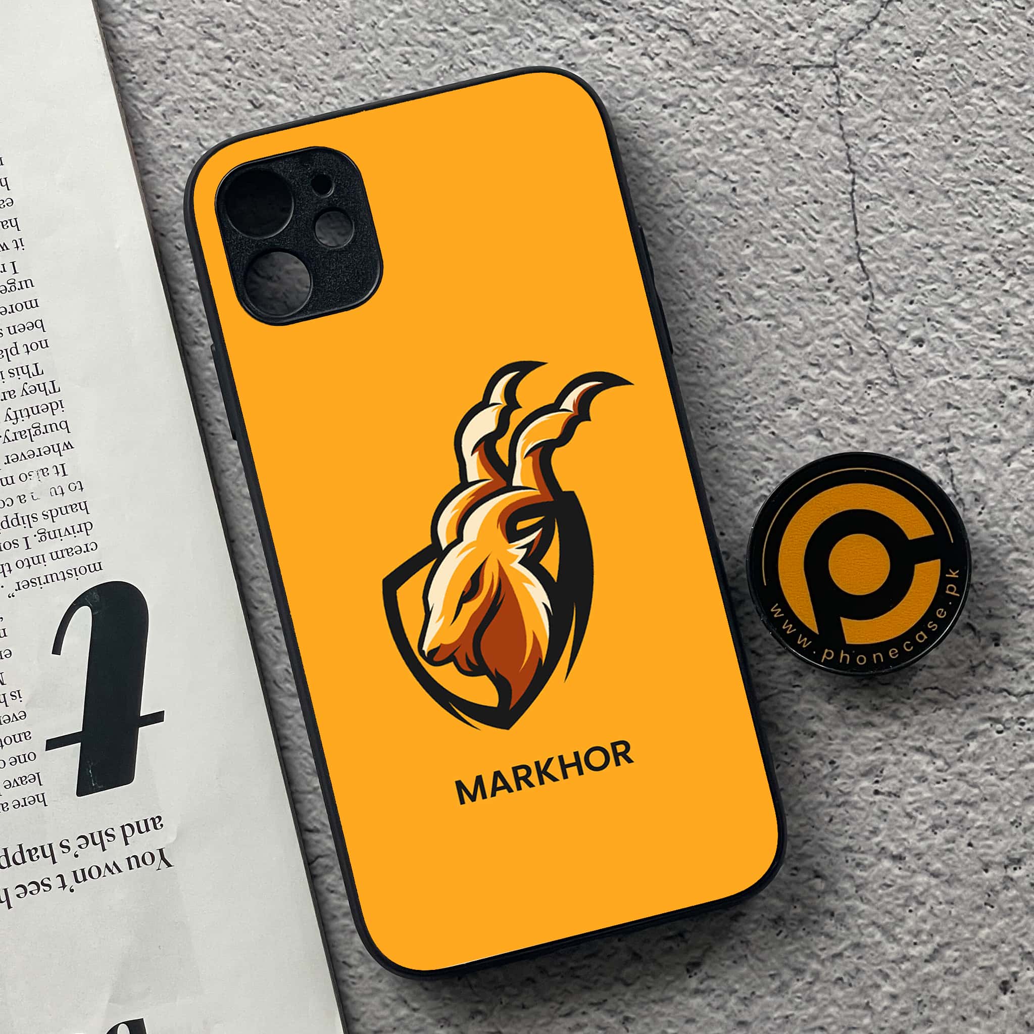 iPhone 11  Markhor Series  Premium Printed Glass soft Bumper shock Proof Case