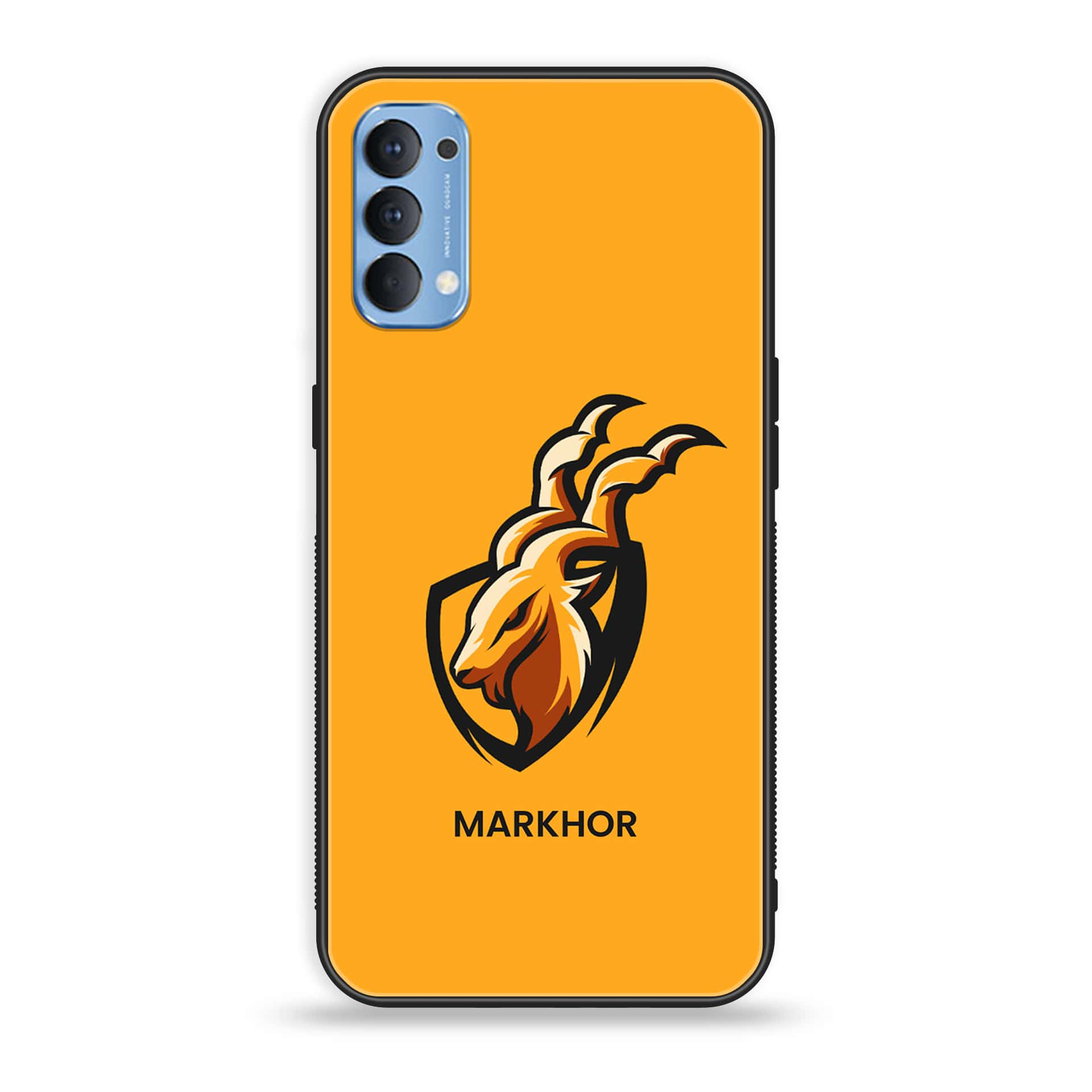 Oppo Reno 4 4G  Markhor Series  Premium Printed Glass soft Bumper shock Proof Case