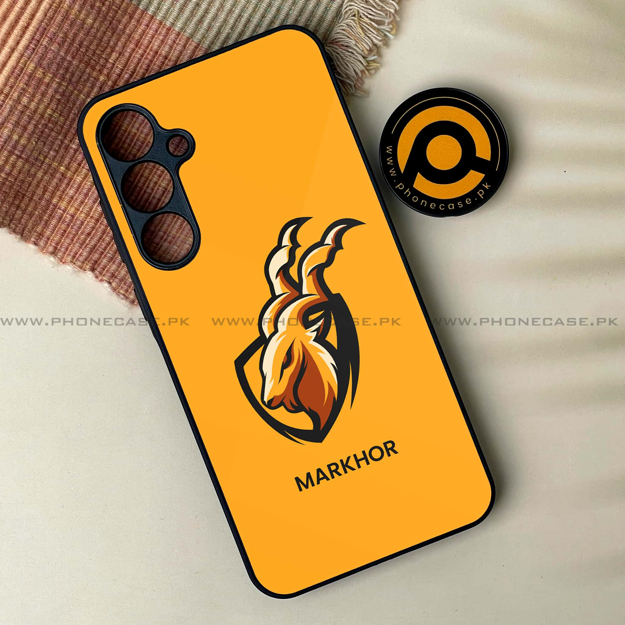 Samsung Galaxy A14 - Markhor series - Premium Printed Glass soft Bumper shock Proof Case