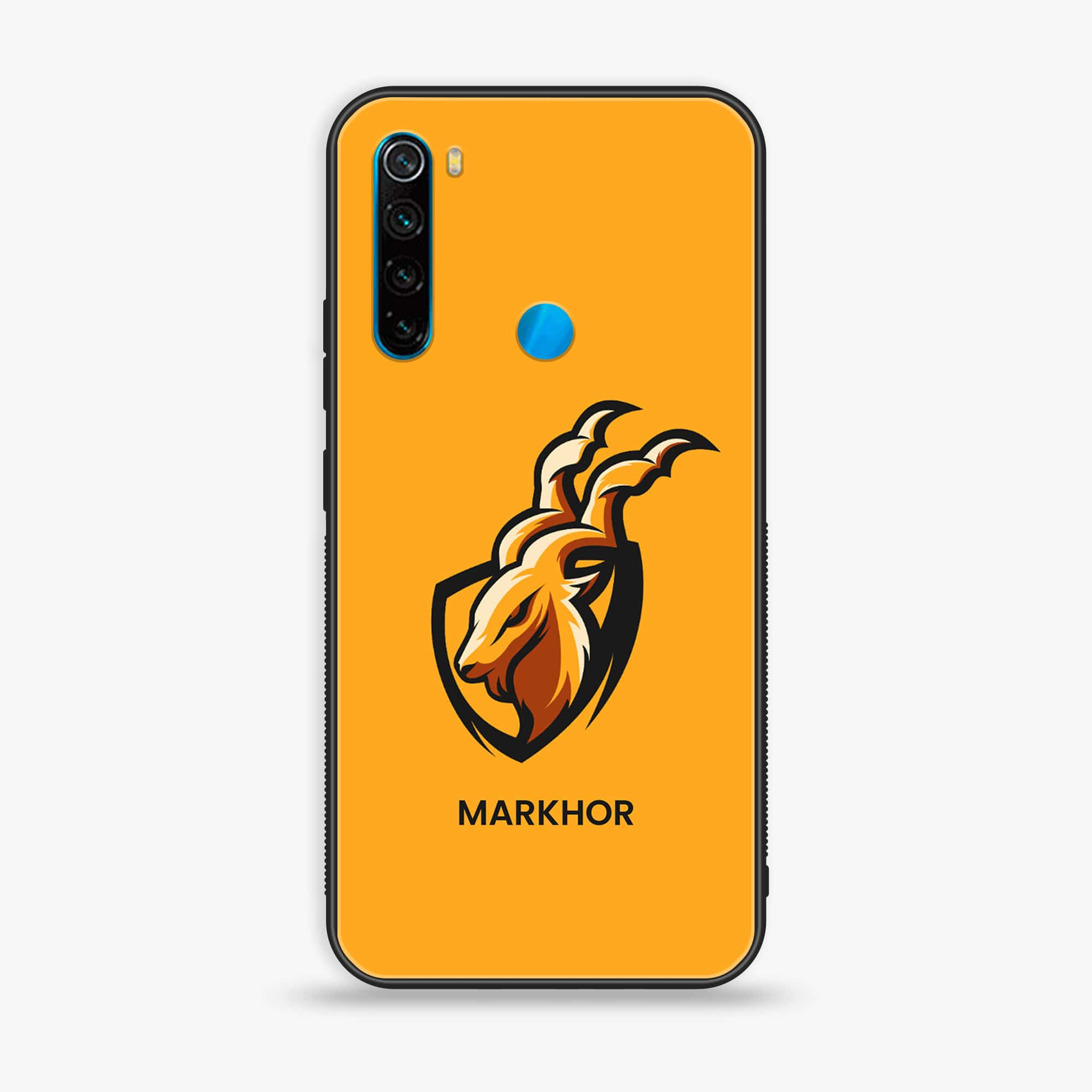 Redmi Note 8 - Markhor Series - Premium Printed Glass soft Bumper shock Proof Case