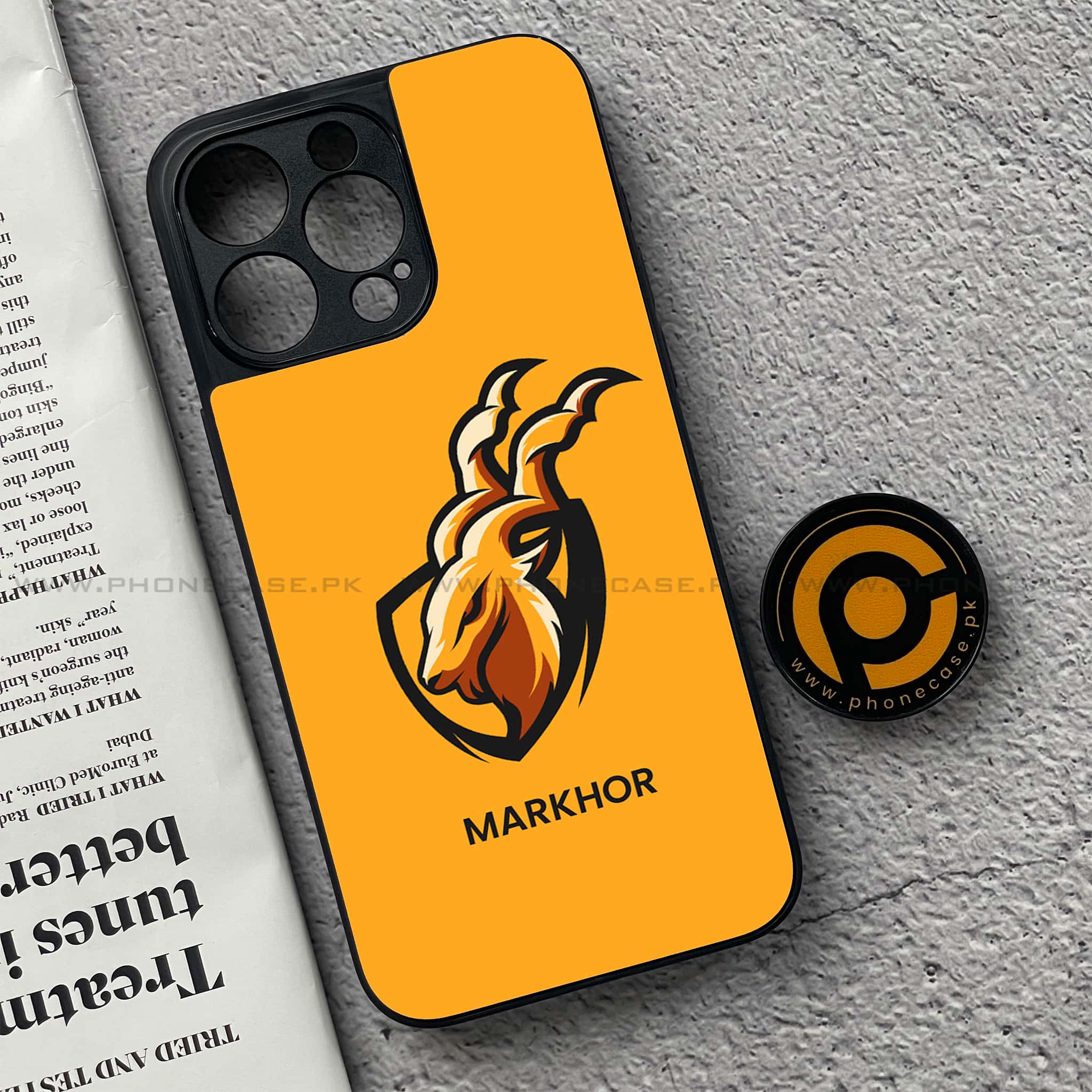 iPhone 15 Pro - Markhor Series - Premium Metal Printed soft Bumper shock Proof Case