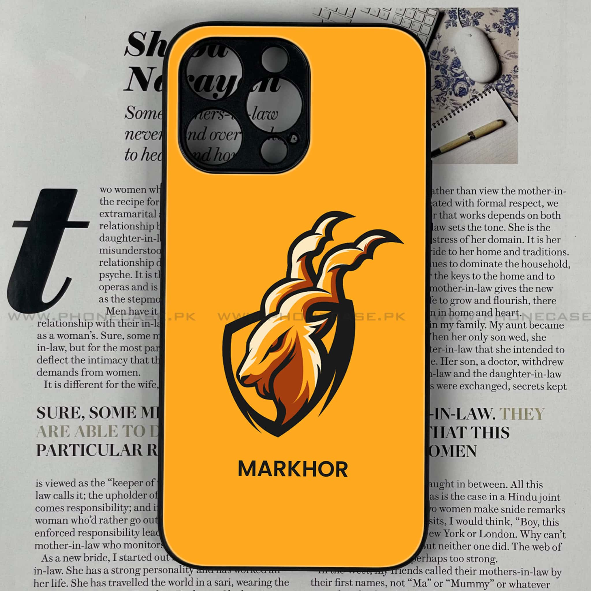 iPhone 15 Pro Max - Markhor Series - Premium Printed Glass soft Bumper shock Proof Case