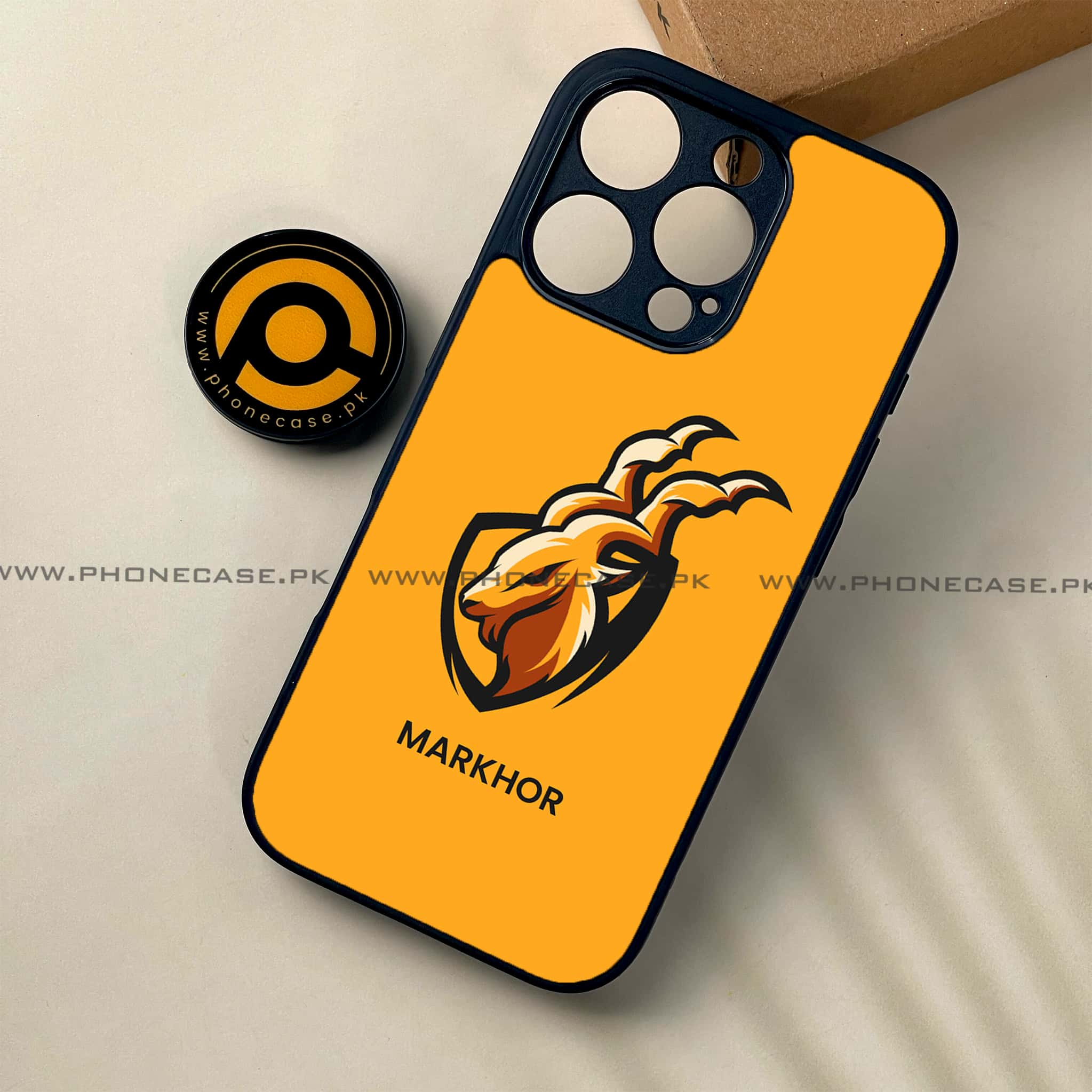 iPhone 16 Pro - Markhor Series - Premium Printed Glass soft Bumper shock Proof Case