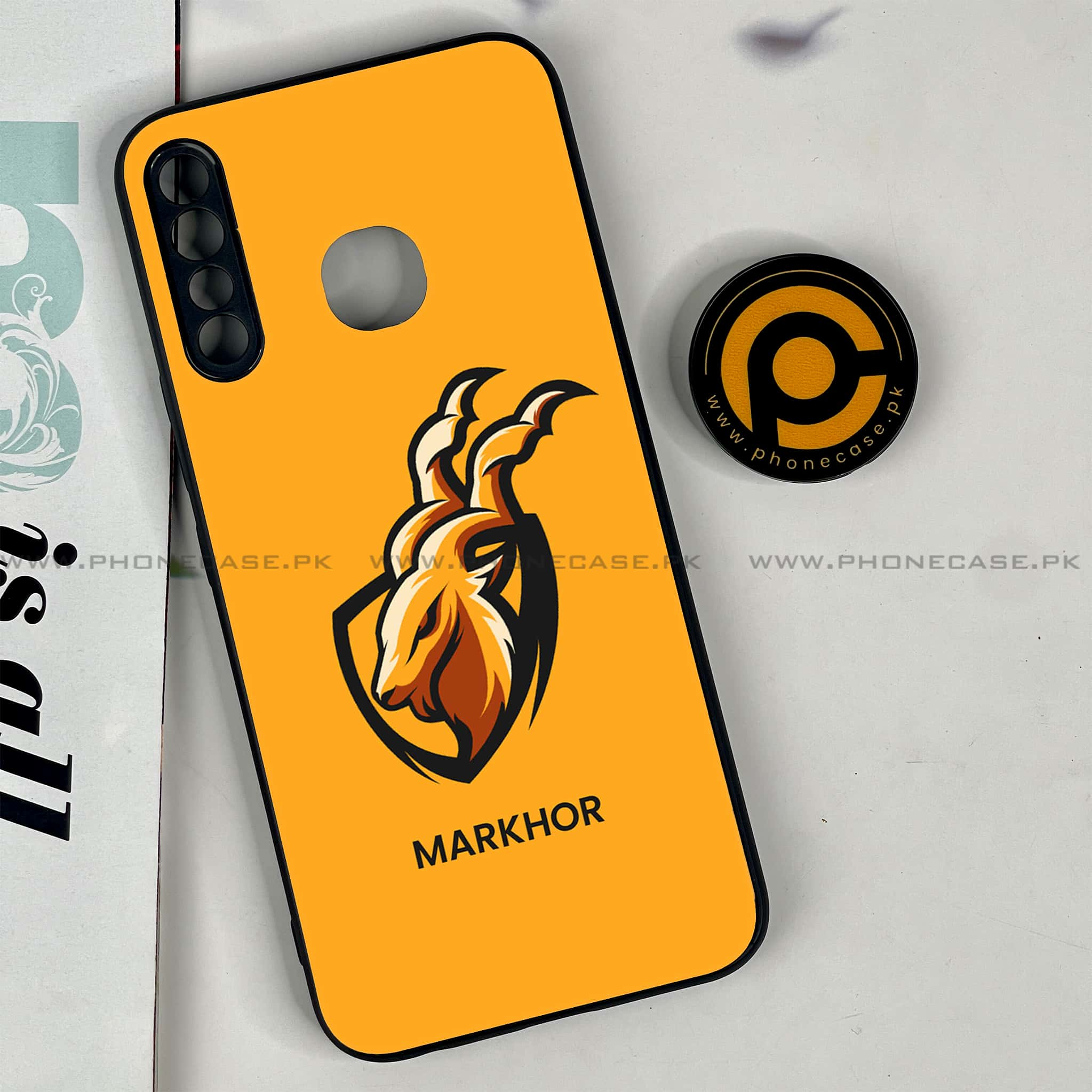 Infinix Hot 8 Lite - Markhor Series - Premium Printed Glass soft Bumper shock Proof Case