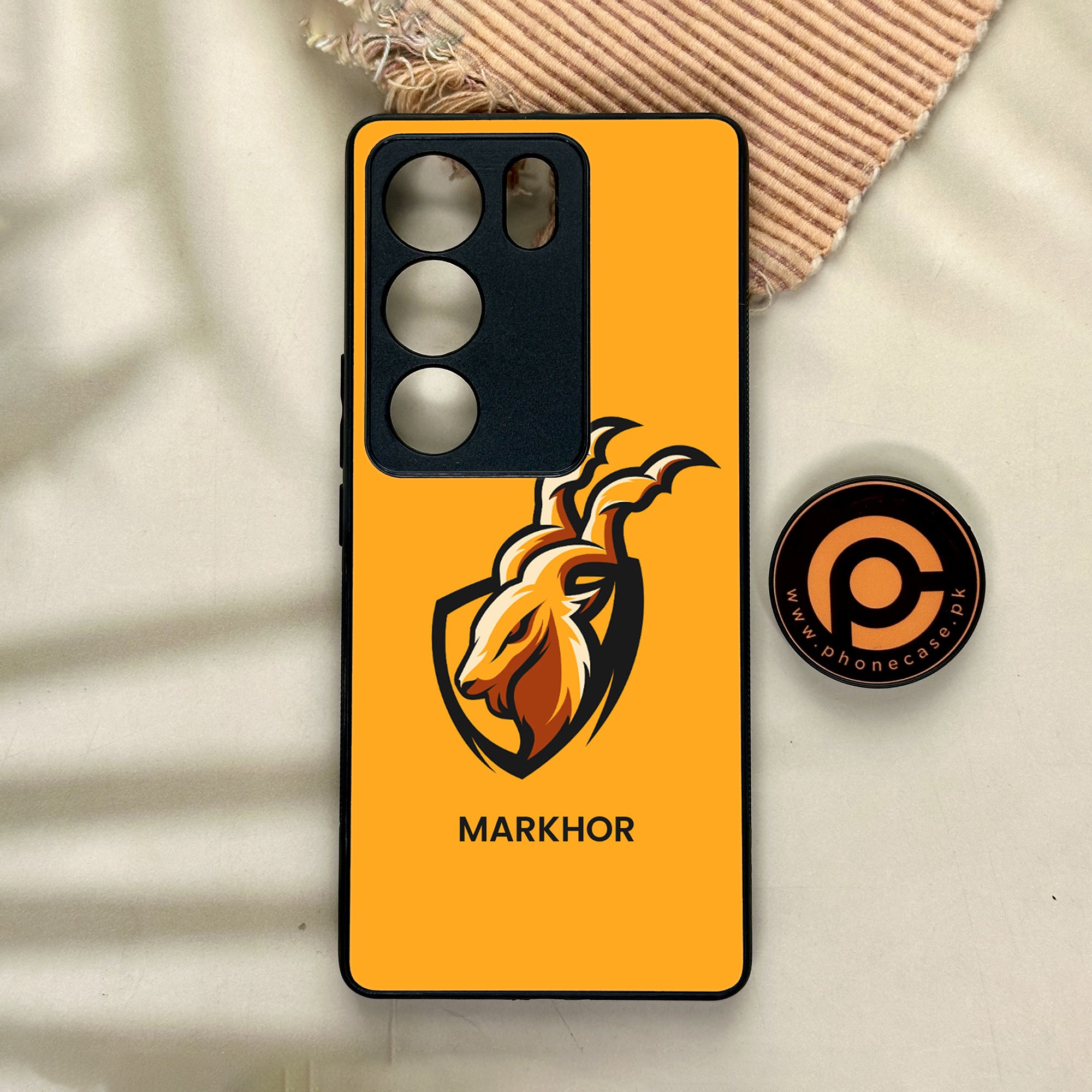 Vivo V29 - Markhor Series - Premium Printed Glass soft Bumper shock Proof Case