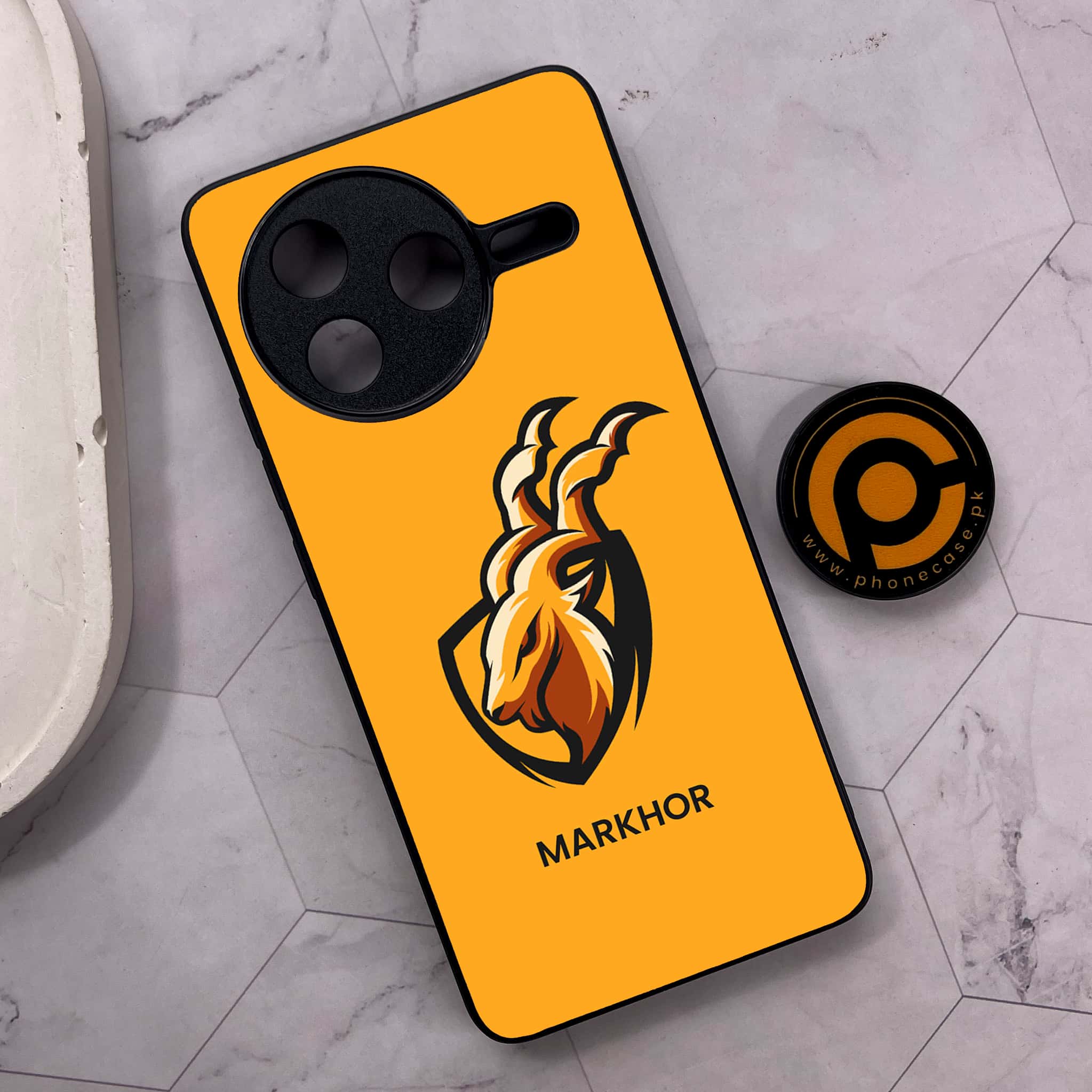 Xiaomi Poco F7 Pro 5G - Markhor Series - Premium Metal Printed soft Bumper shock Proof Case