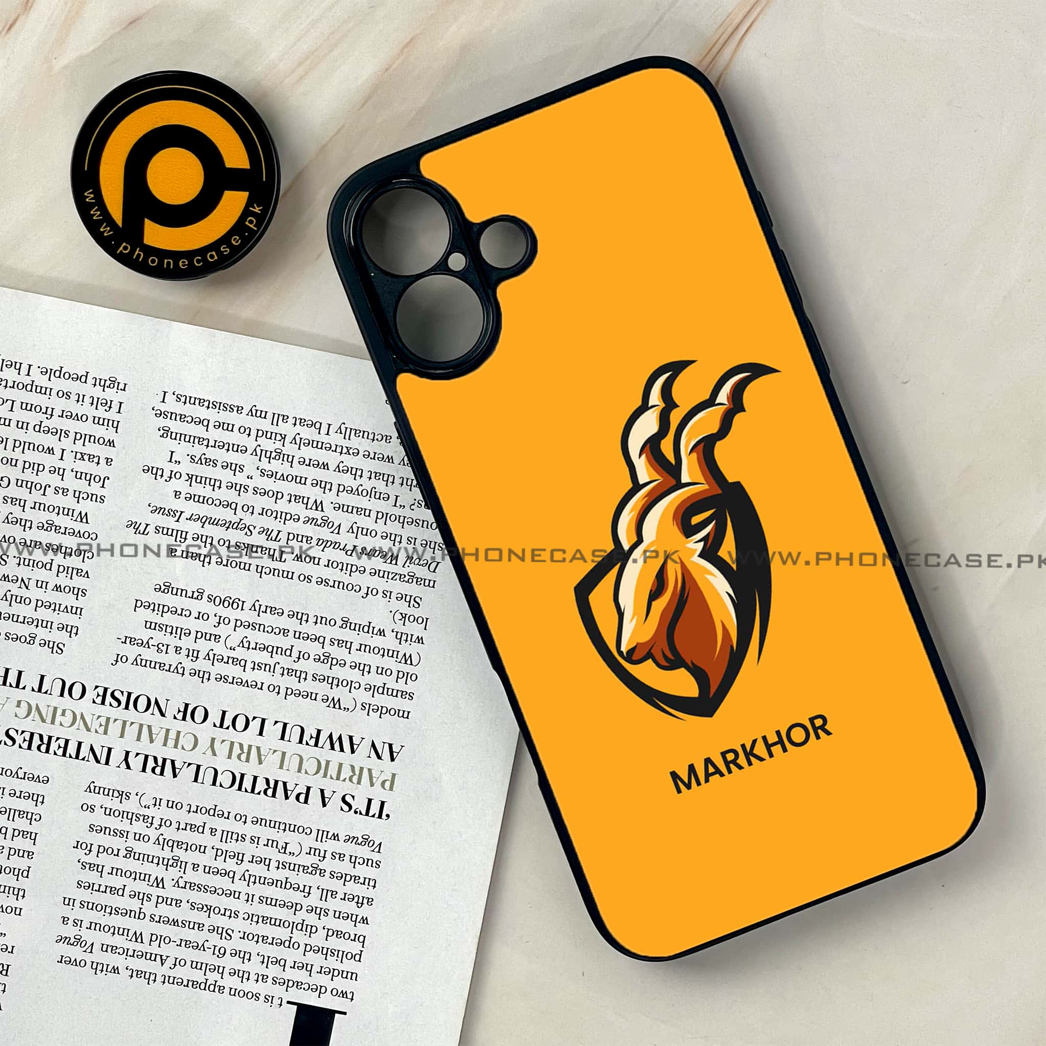 iPhone 16 - Markhor Series - Premium Printed Glass soft Bumper shock Proof Case