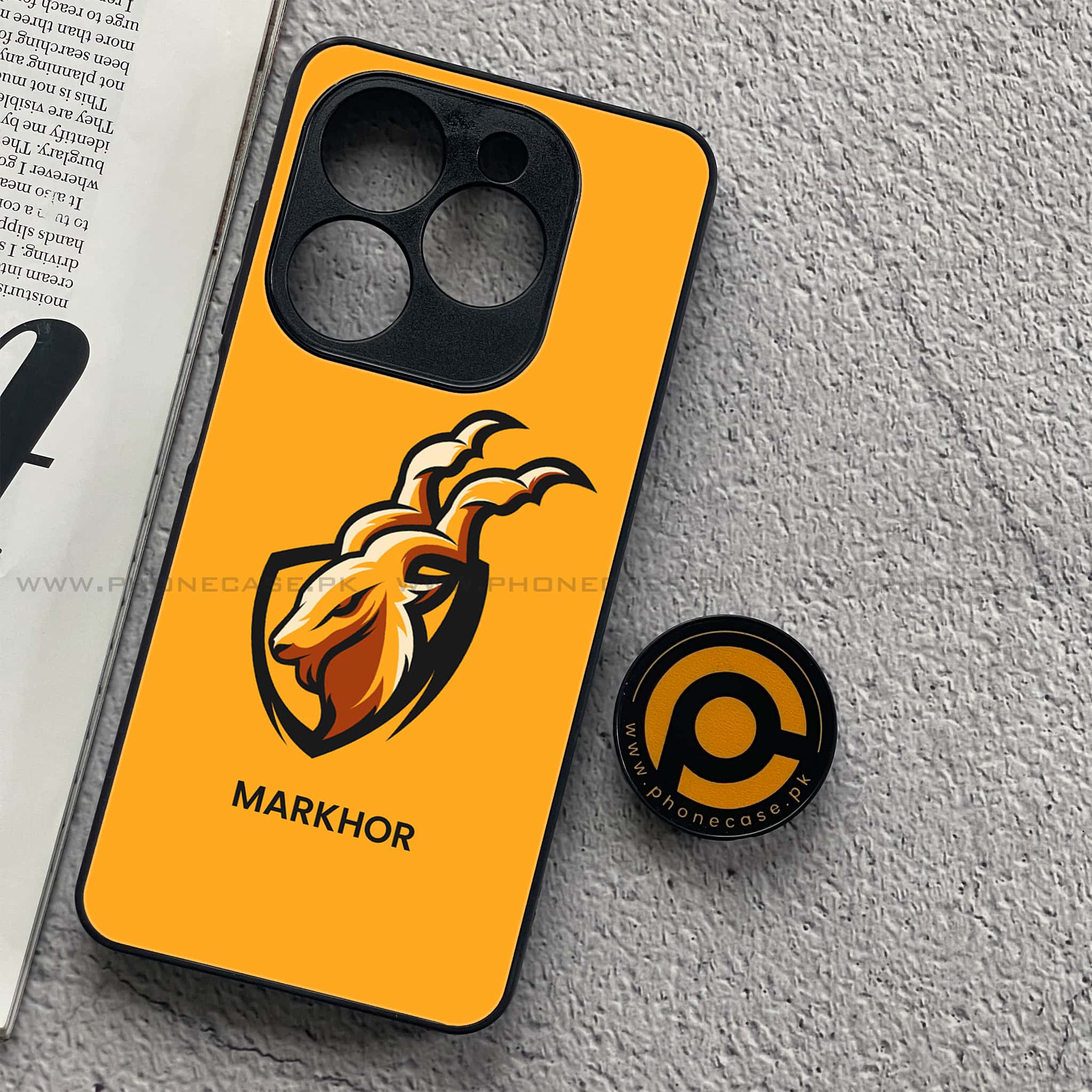 Tecno Spark 20C - Markhor Series - Premium Printed Glass soft Bumper shock Proof Case