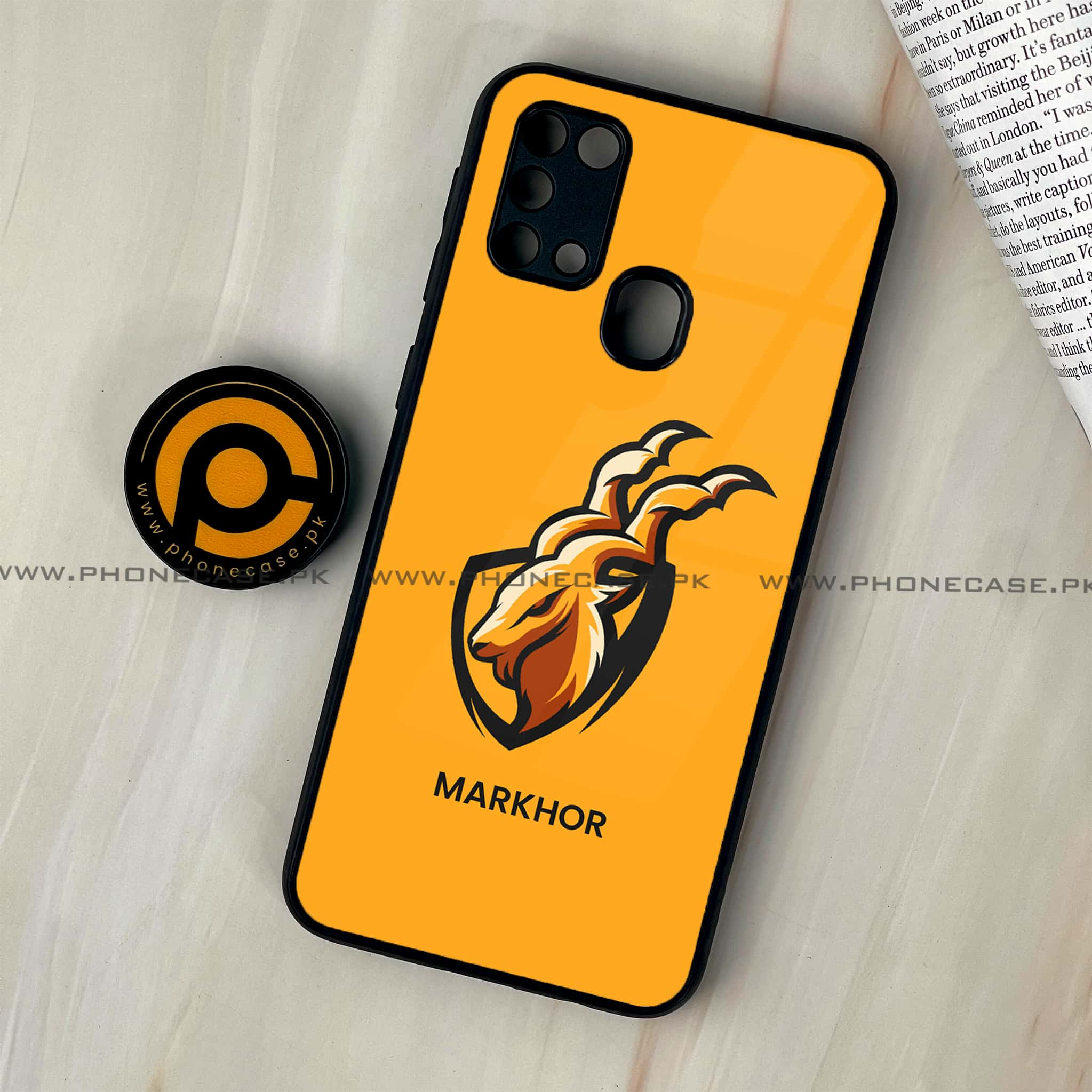 Galaxy M31 - Markhor Series - Premium Printed Glass soft Bumper shock Proof Case