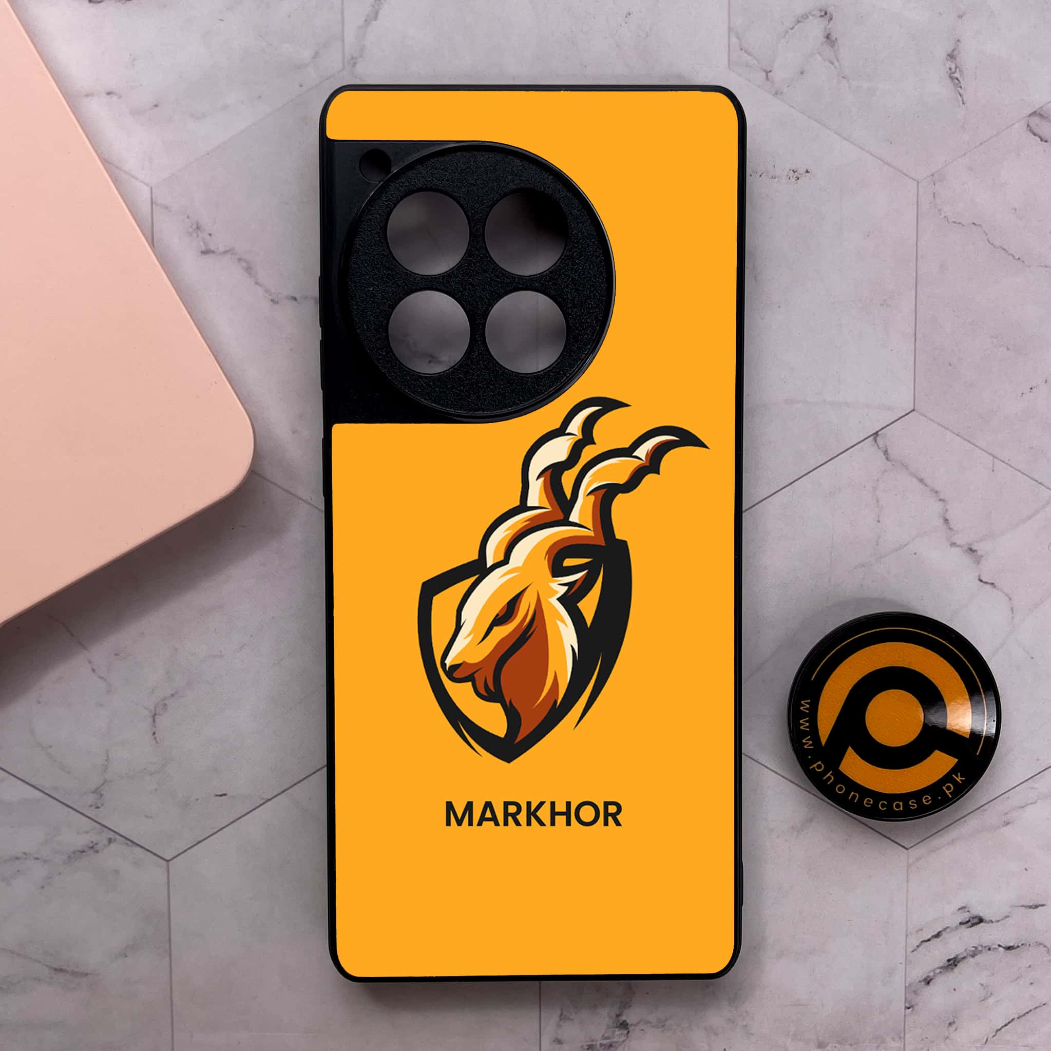 OnePlus 12R - Markhor Series - Premium Metal Printed soft Bumper shock Proof Case