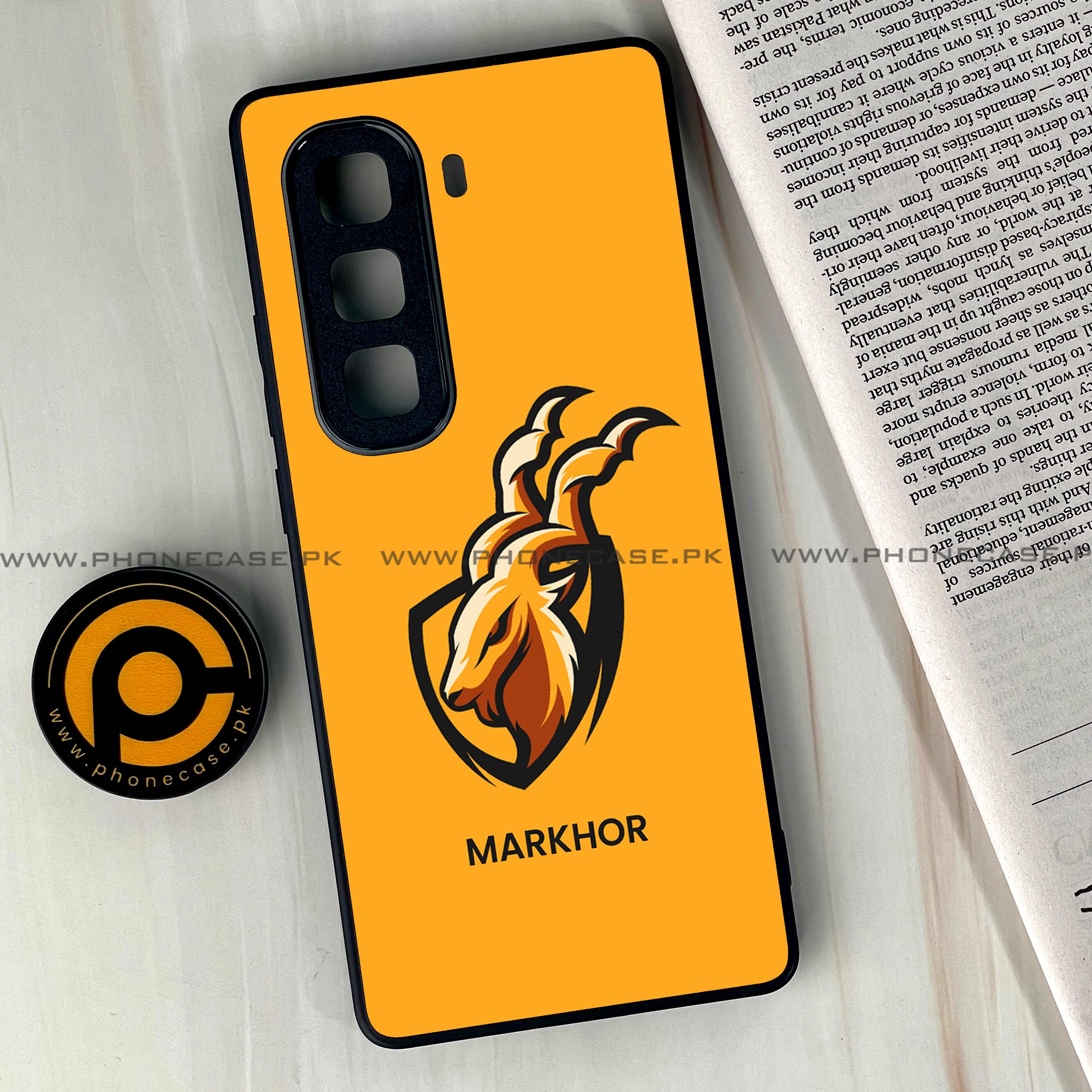 Infinix Hot 50 Pro Plus - Markhor Series - Premium Printed Glass soft Bumper shock Proof Case