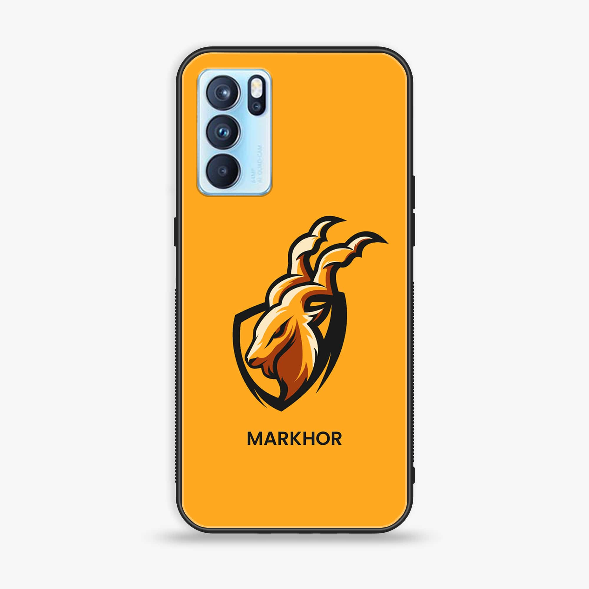 Oppo Reno 6 Pro Markhor Series Premium Printed Glass soft Bumper shock Proof Case