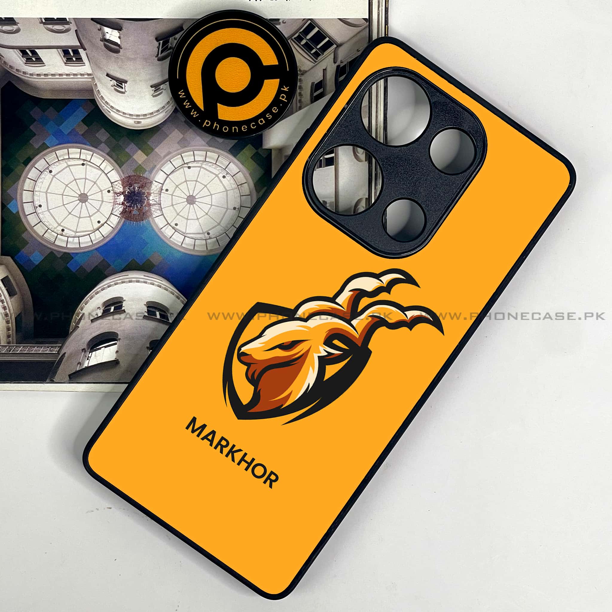 Redmi Note 13 Pro 4G - Markhor Series - Premium Metal Printed soft Bumper shock Proof Case