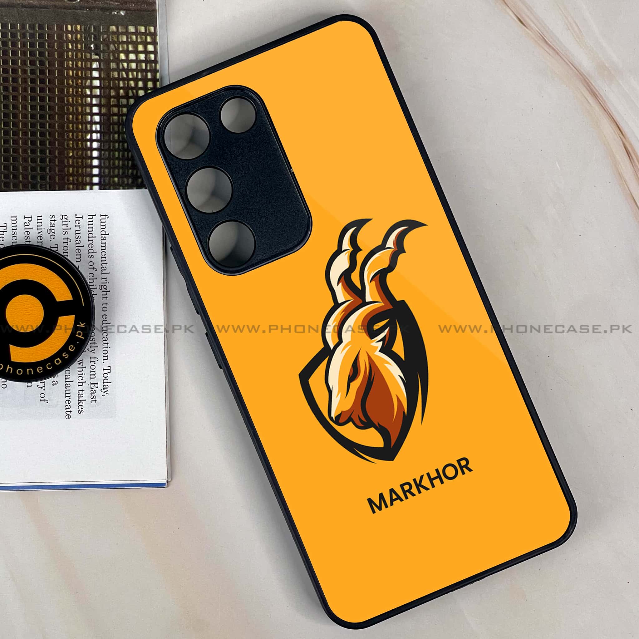 Vivo V30 Lite 4G - Markhor Series - Premium Metal Printed soft Bumper shock Proof Case