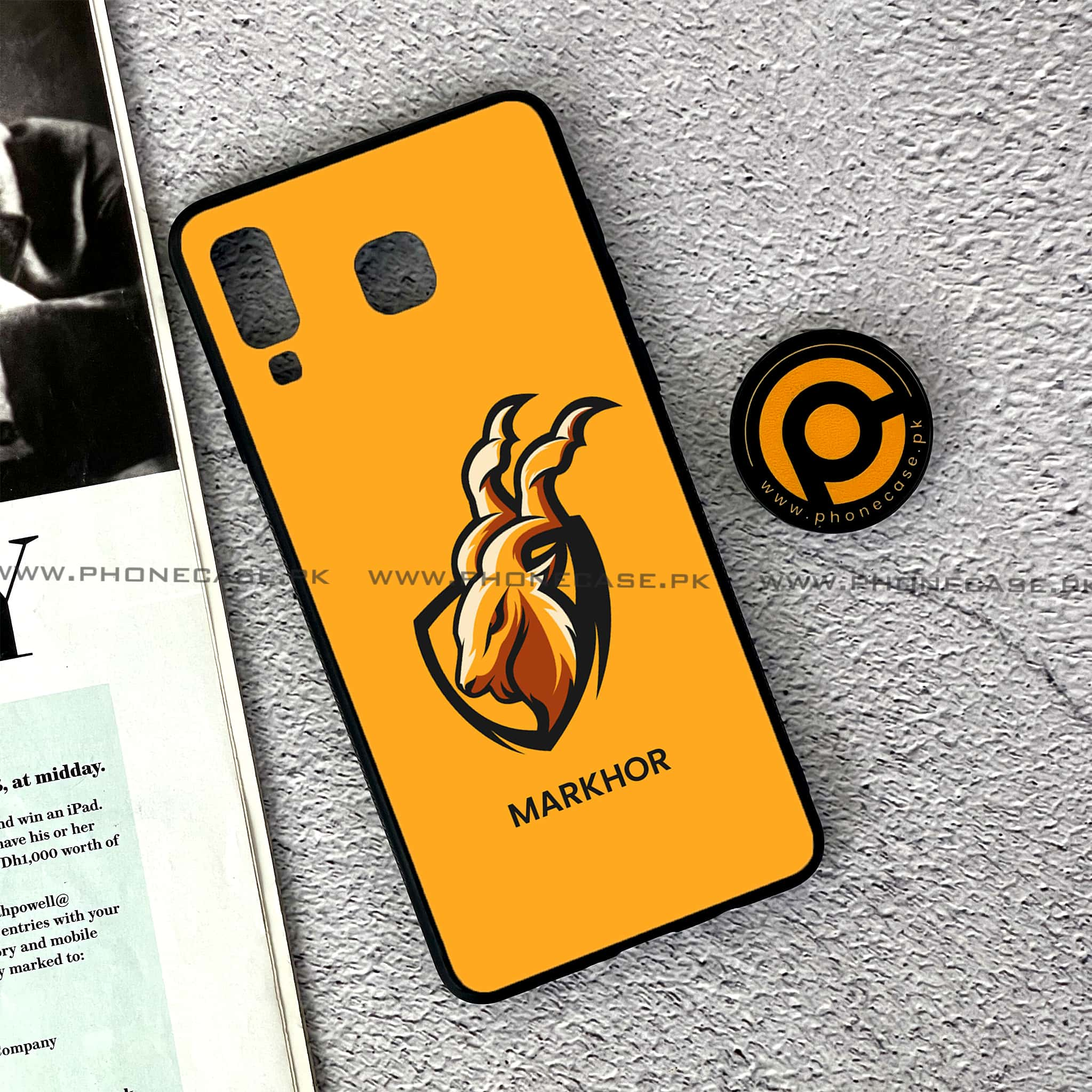 Samsung Galaxy A8 Star(A9 Star) - Markhor Series - Premium Printed Glass soft Bumper shock Proof Case