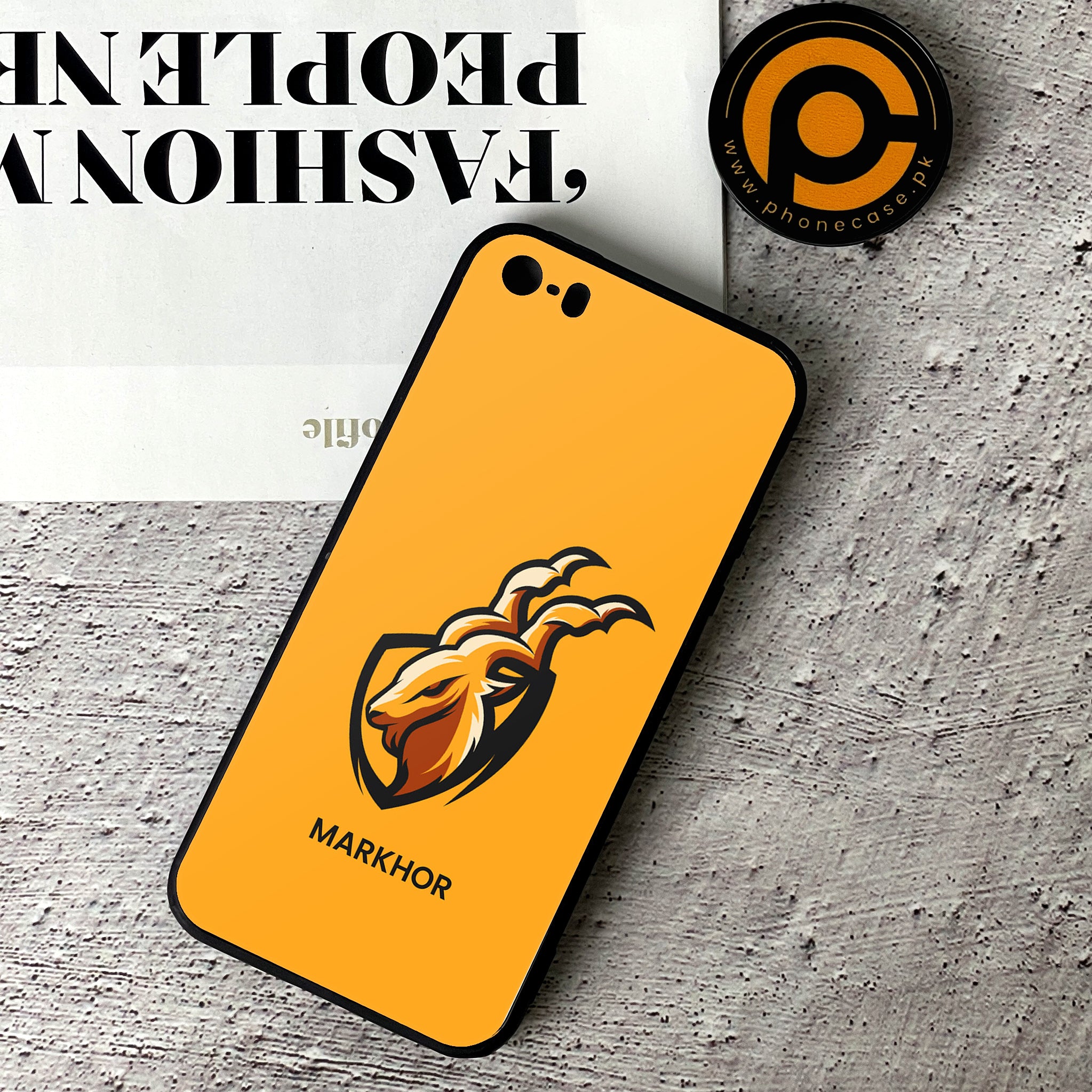 iPhone 5/5c/5s - Markhor Series - Premium Printed Glass soft Bumper shock Proof Case