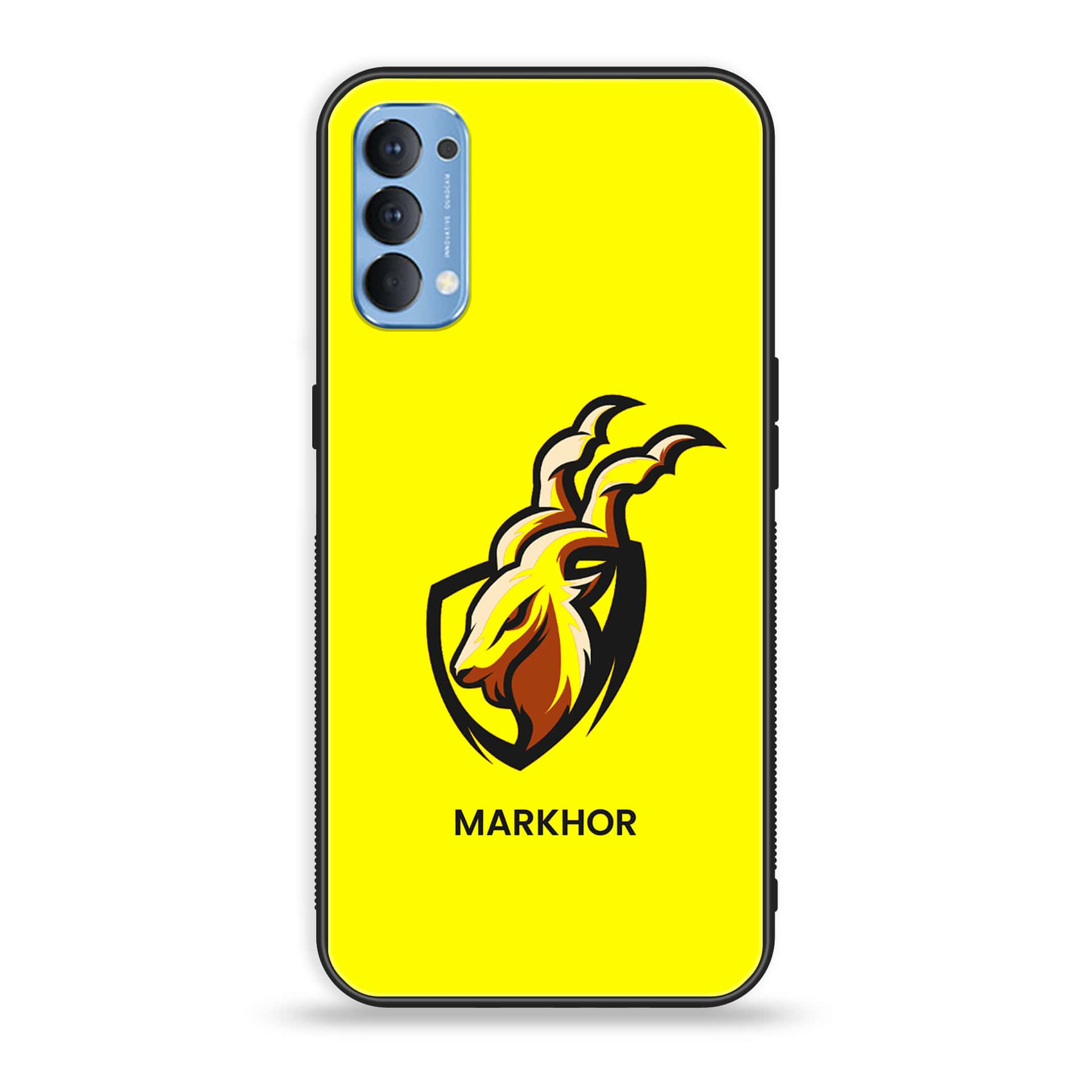 Oppo Reno 4 4G  Markhor Series  Premium Printed Glass soft Bumper shock Proof Case