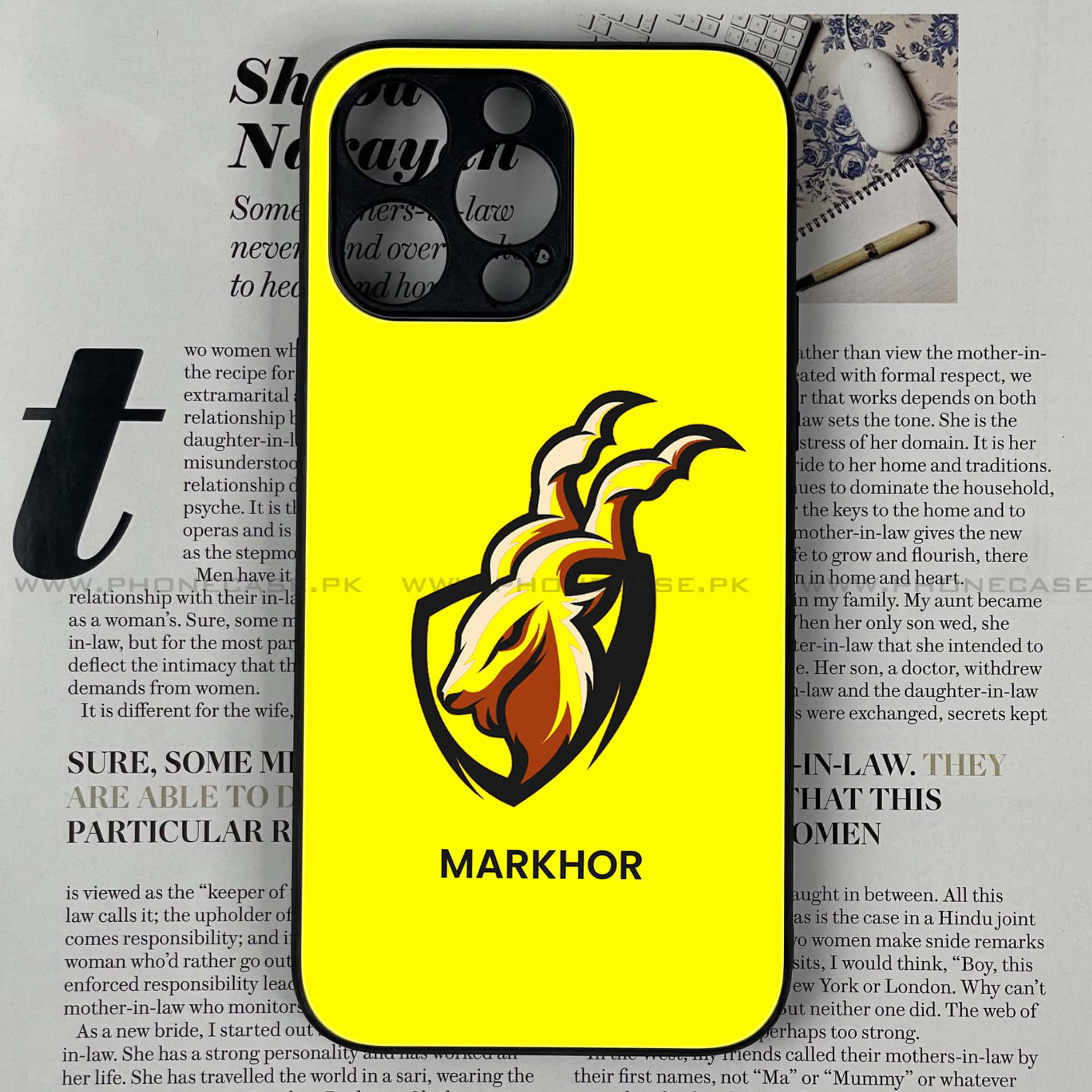 iPhone 15 Pro - Markhor Series - Premium Printed Glass soft Bumper shock Proof Case