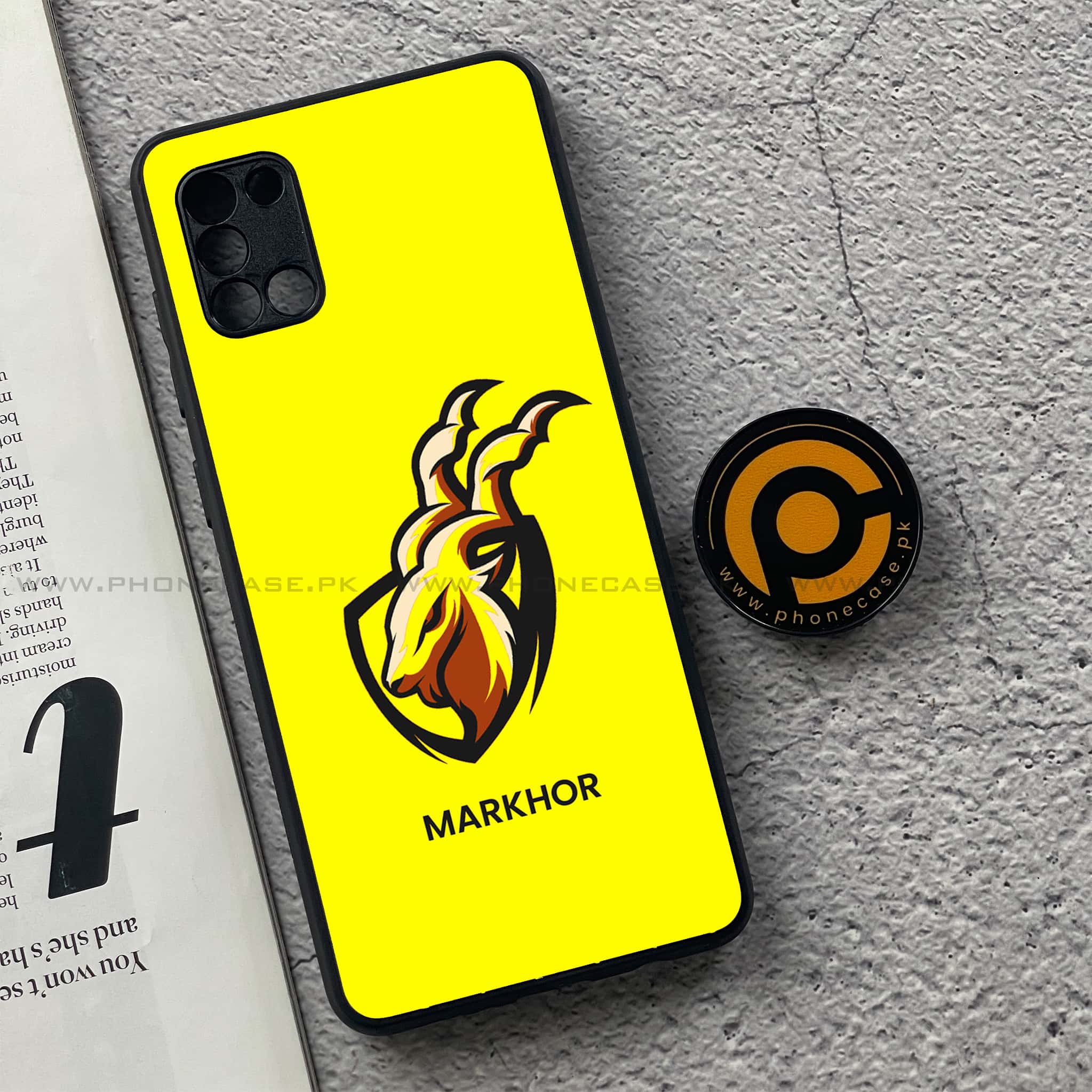 Samsung Galaxy A31 - Markhor Series - Premium Printed Glass soft Bumper shock Proof Case