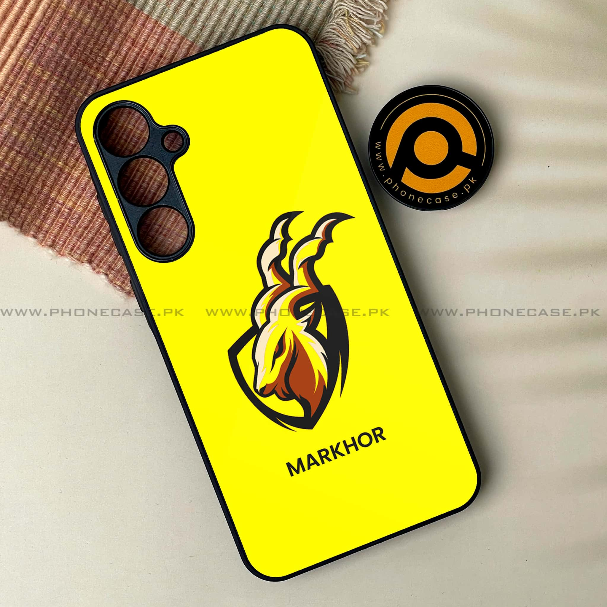 Samsung Galaxy A34 - Markhor Series - Premium Printed Glass soft Bumper shock Proof Case