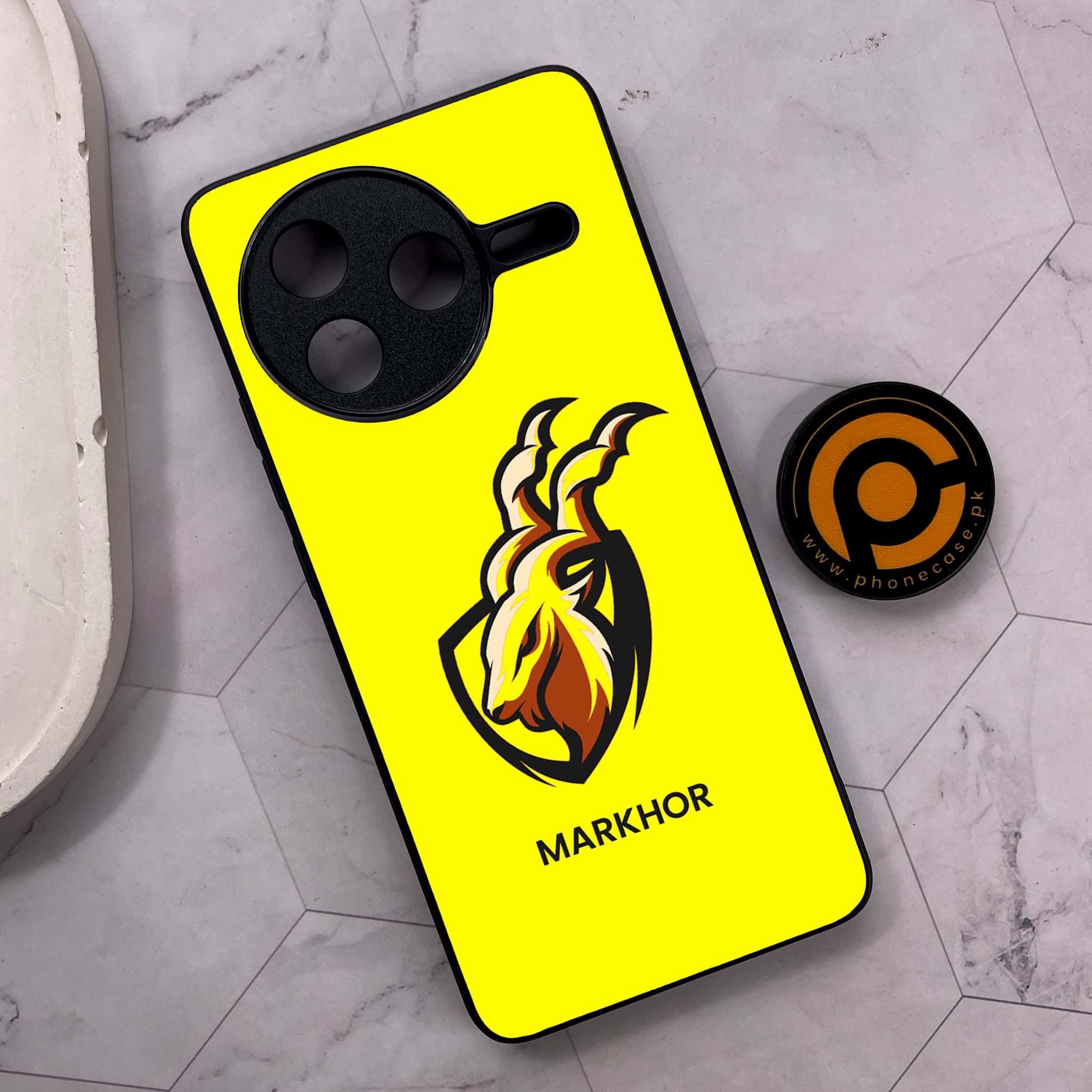 Xiaomi Poco F7 Pro 5G - Markhor Series - Premium Metal Printed soft Bumper shock Proof Case