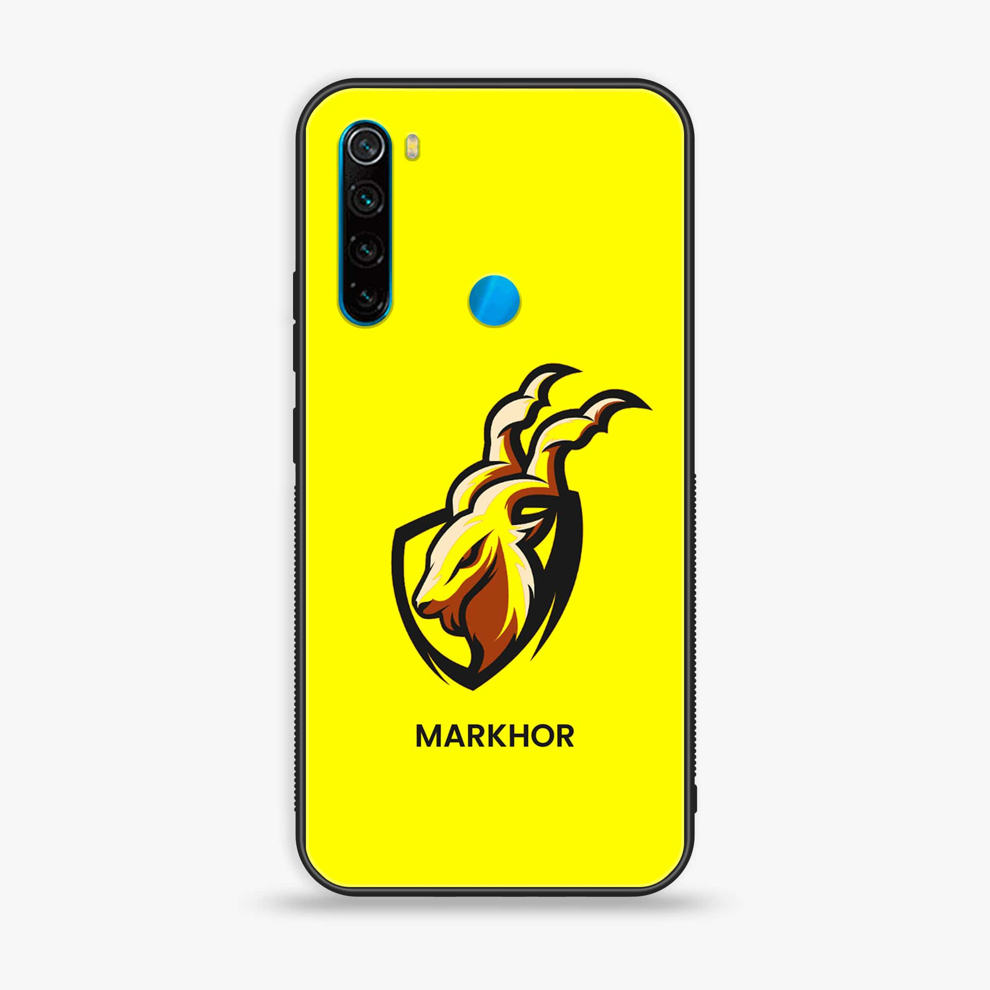 Redmi Note 8 - Markhor Series - Premium Printed Glass soft Bumper shock Proof Case