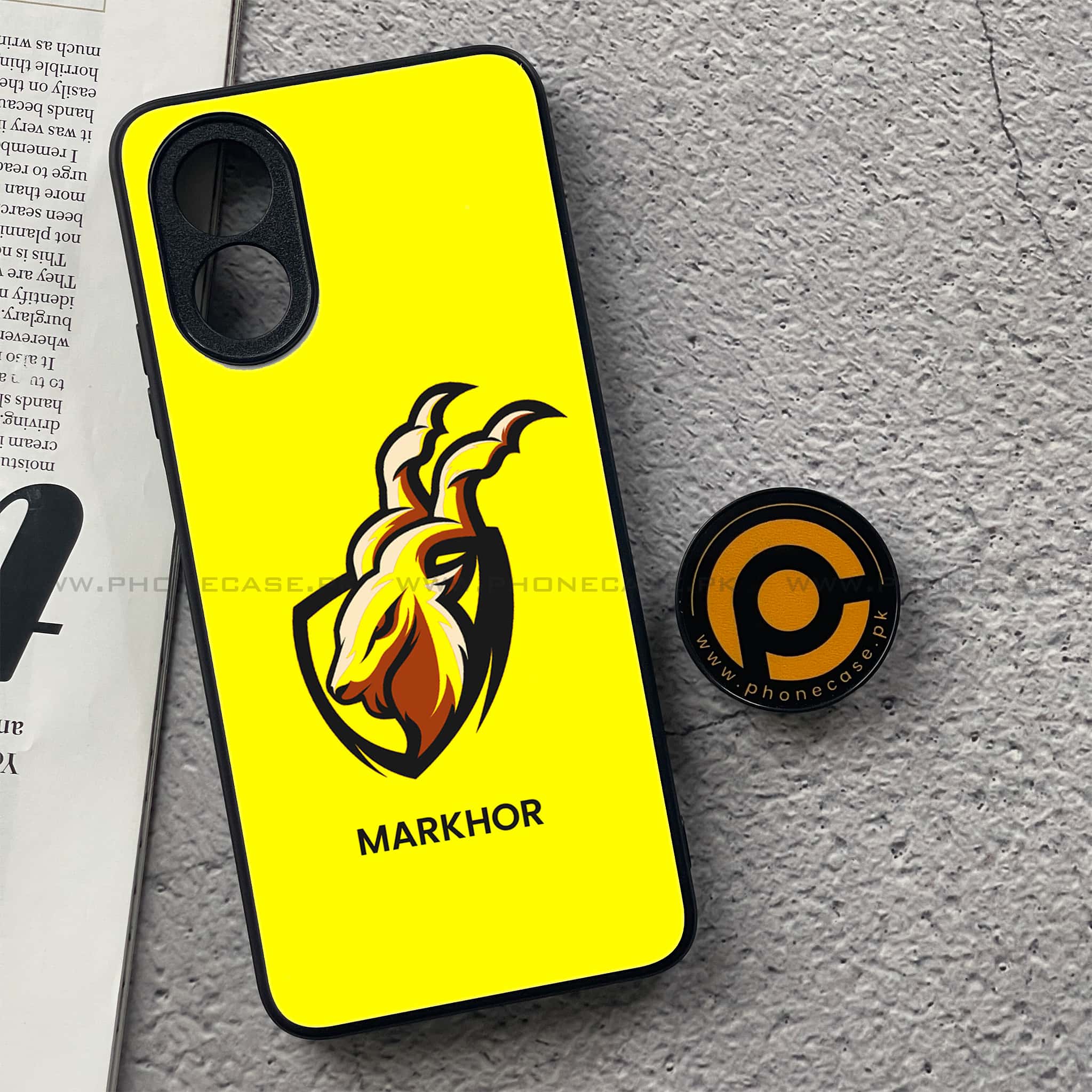 Oppo A18 4G - Markhor Series - Premium Printed Glass soft Bumper shock Proof Case