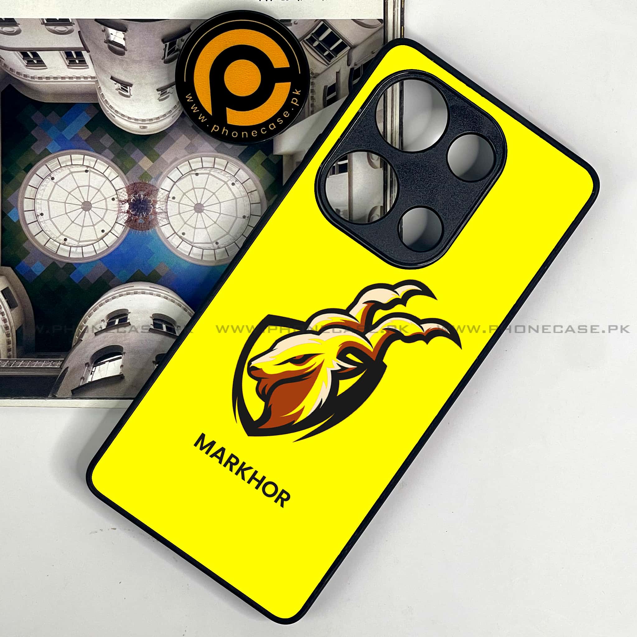 Redmi Note 13 Pro 4G - Markhor Series - Premium Metal Printed soft Bumper shock Proof Case