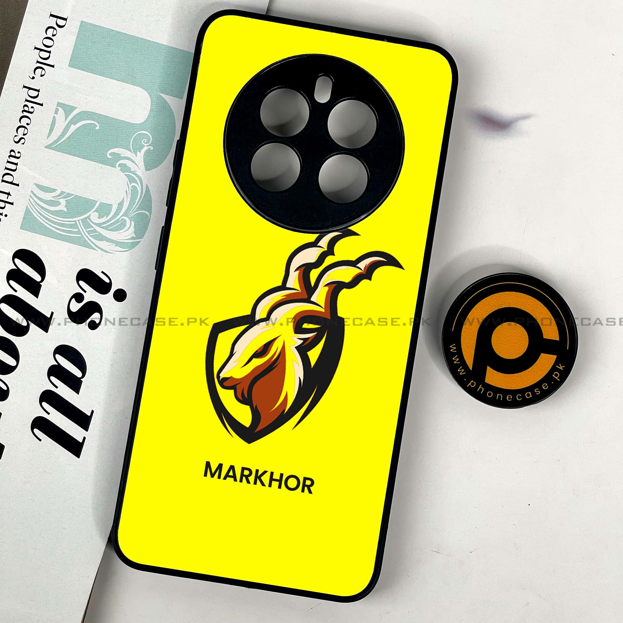 Realme 12 - Markhor Series - Premium Printed Glass soft Bumper shock Proof Case