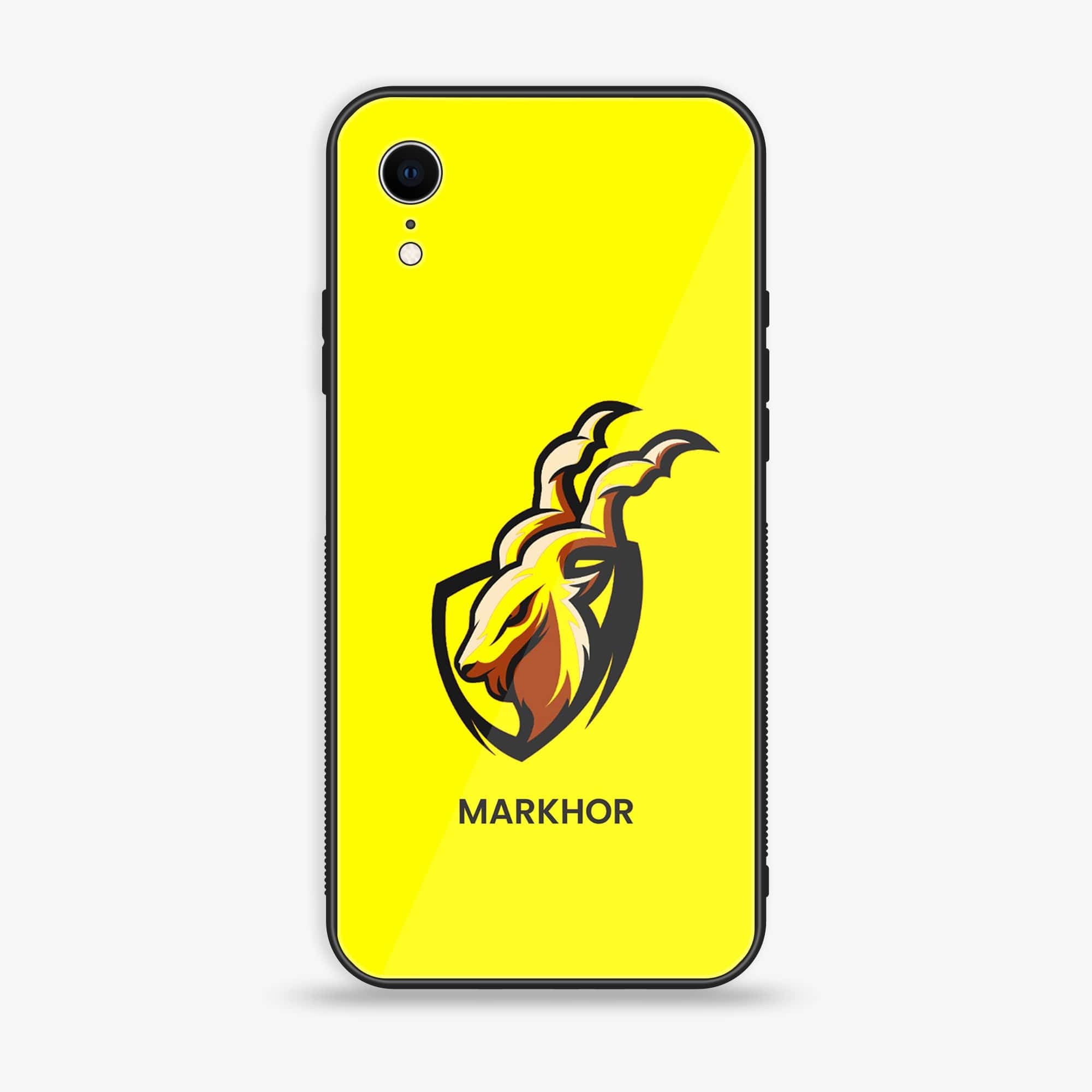 iPhone XR - Markhor Series - Premium Printed Glass soft Bumper shock Proof Case