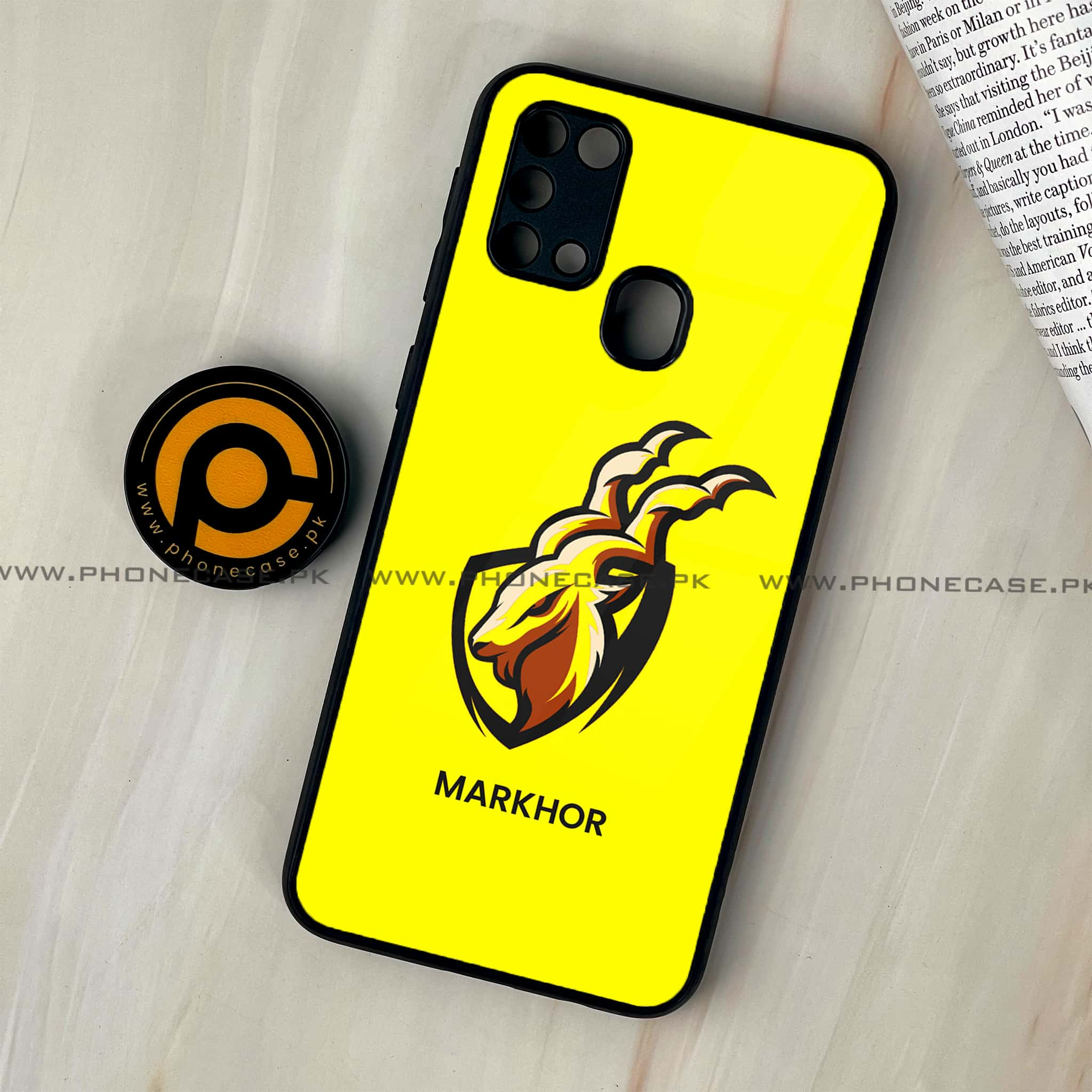 Galaxy M31 - Markhor Series - Premium Printed Glass soft Bumper shock Proof Case