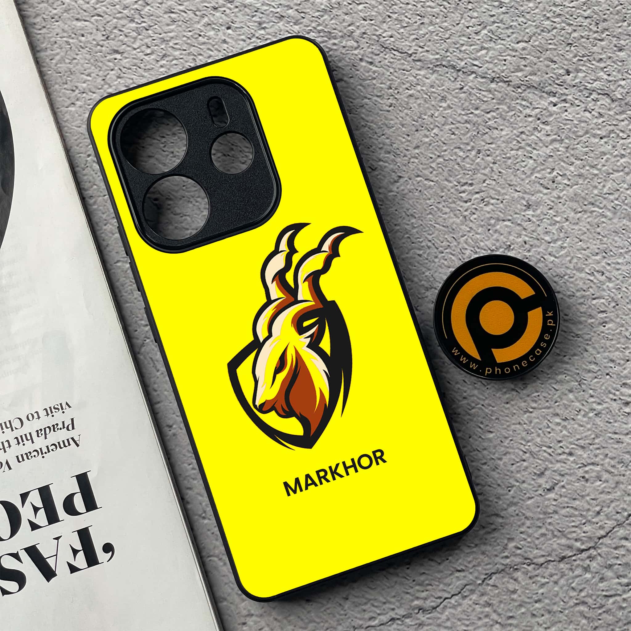 Xiaomi Redmi Note 14 - Markhor Series - Premium Printed Glass soft Bumper shock Proof Case