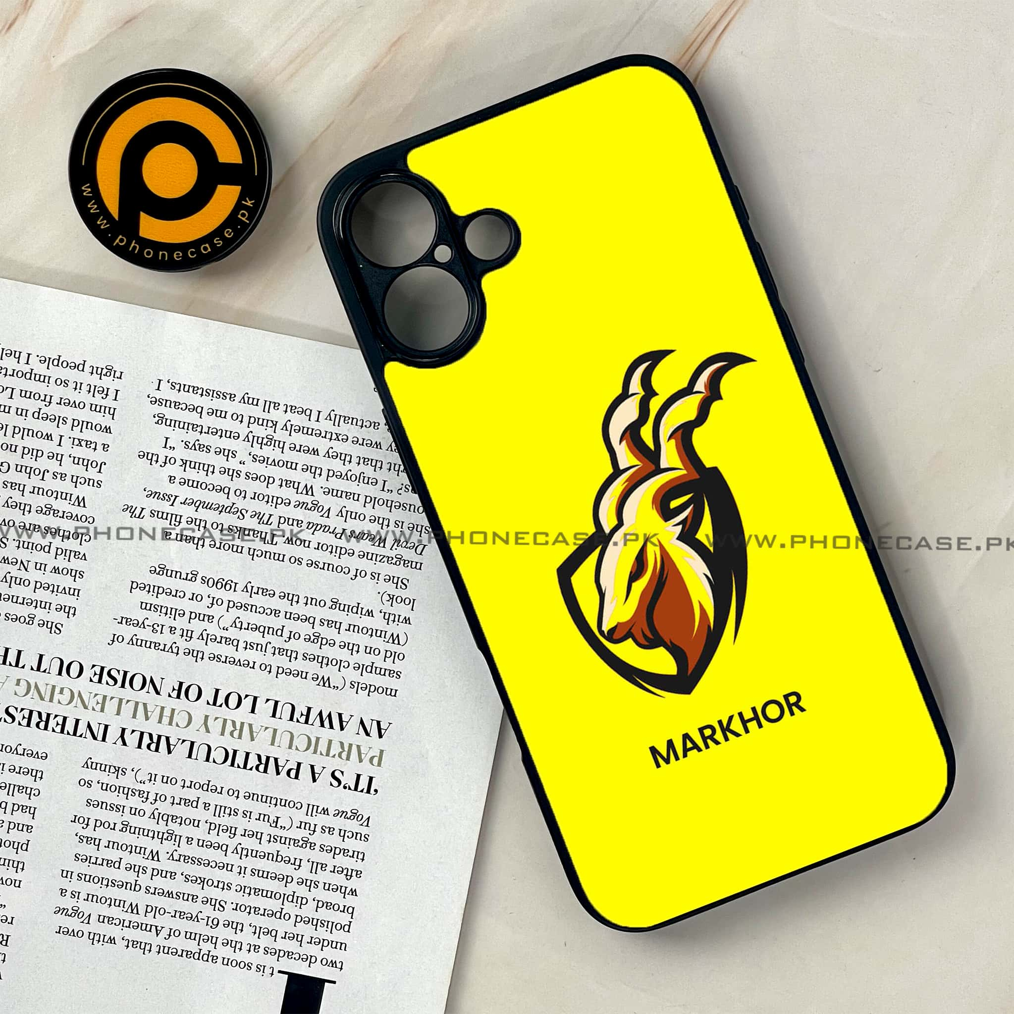 iPhone 16 - Markhor Series - Premium Printed Glass soft Bumper shock Proof Case