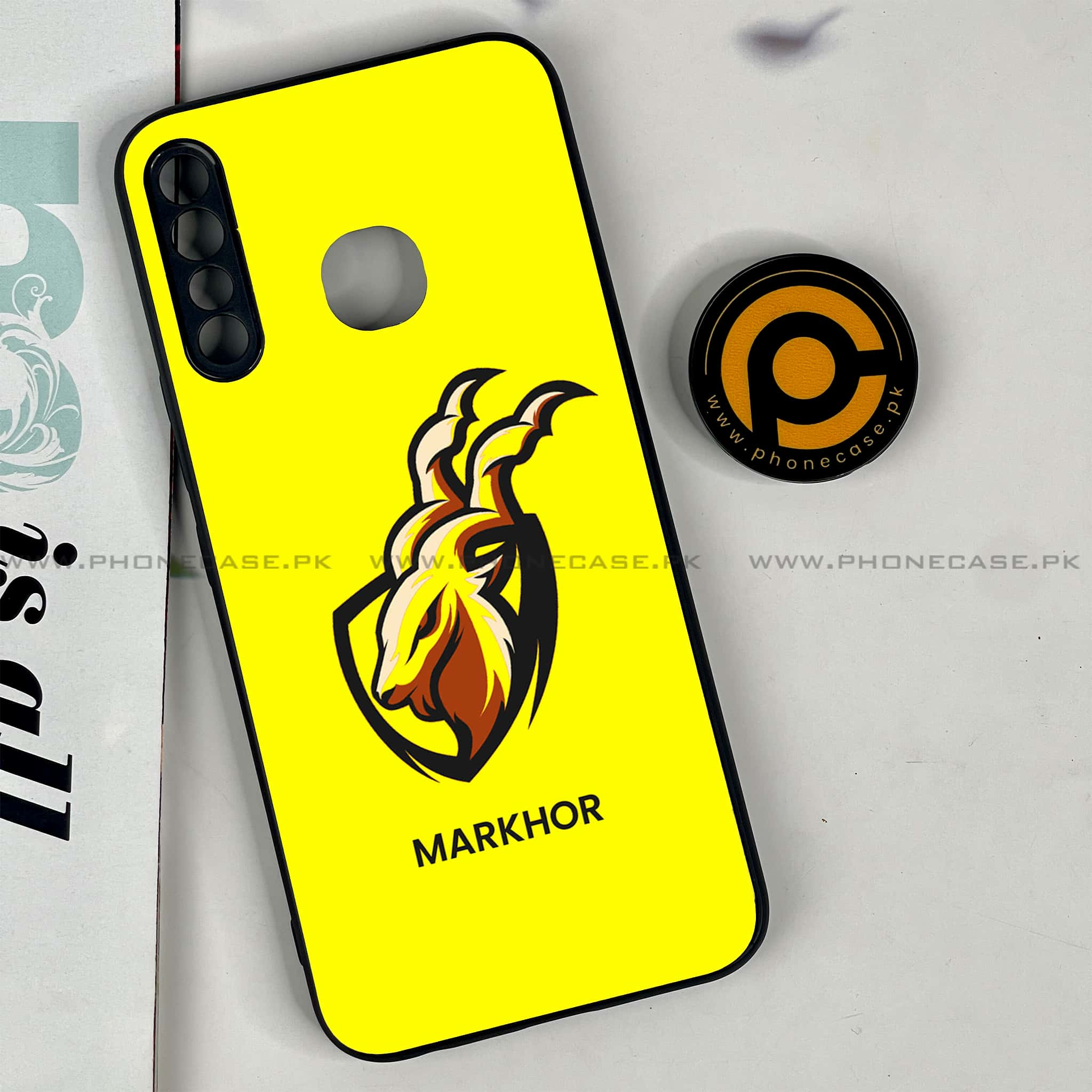 Infinix Hot 8 Lite - Markhor Series - Premium Printed Glass soft Bumper shock Proof Case