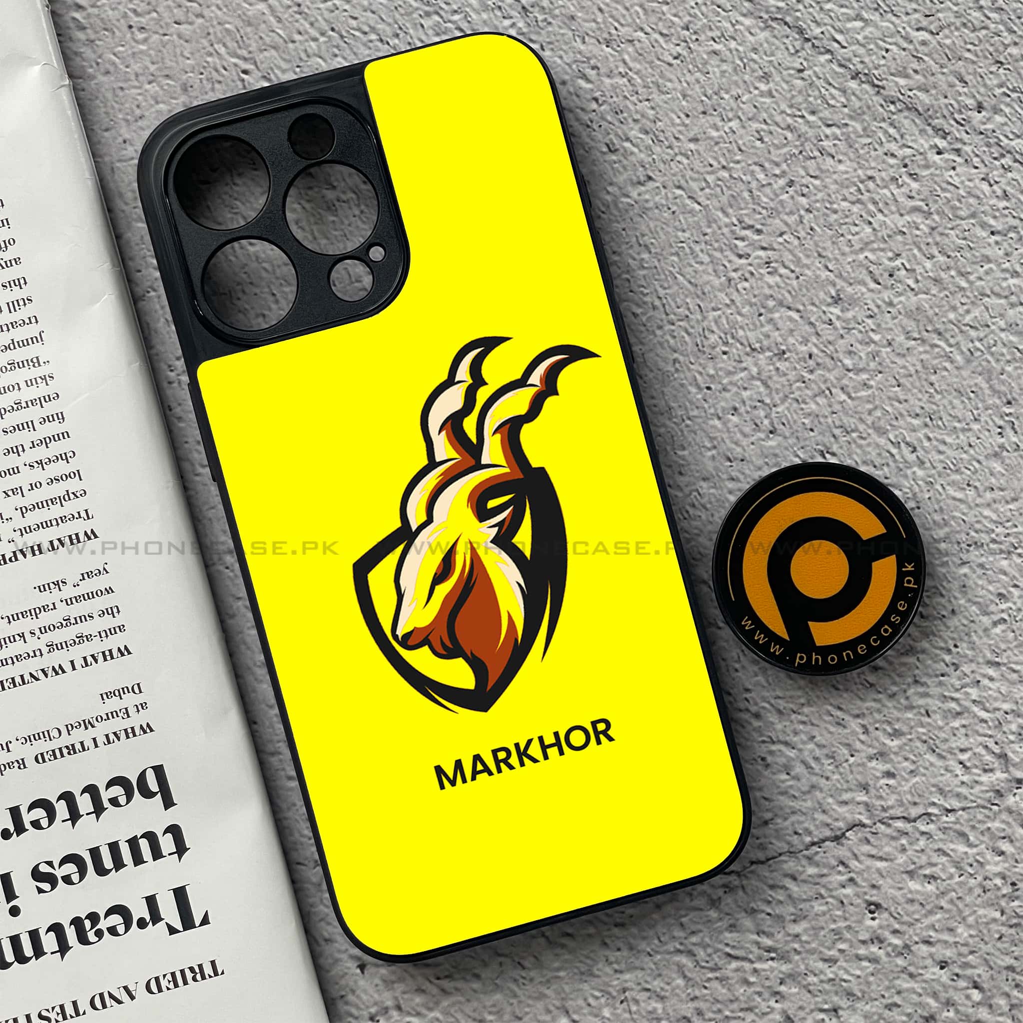 iPhone 15 Pro - Markhor Series - Premium Metal Printed soft Bumper shock Proof Case