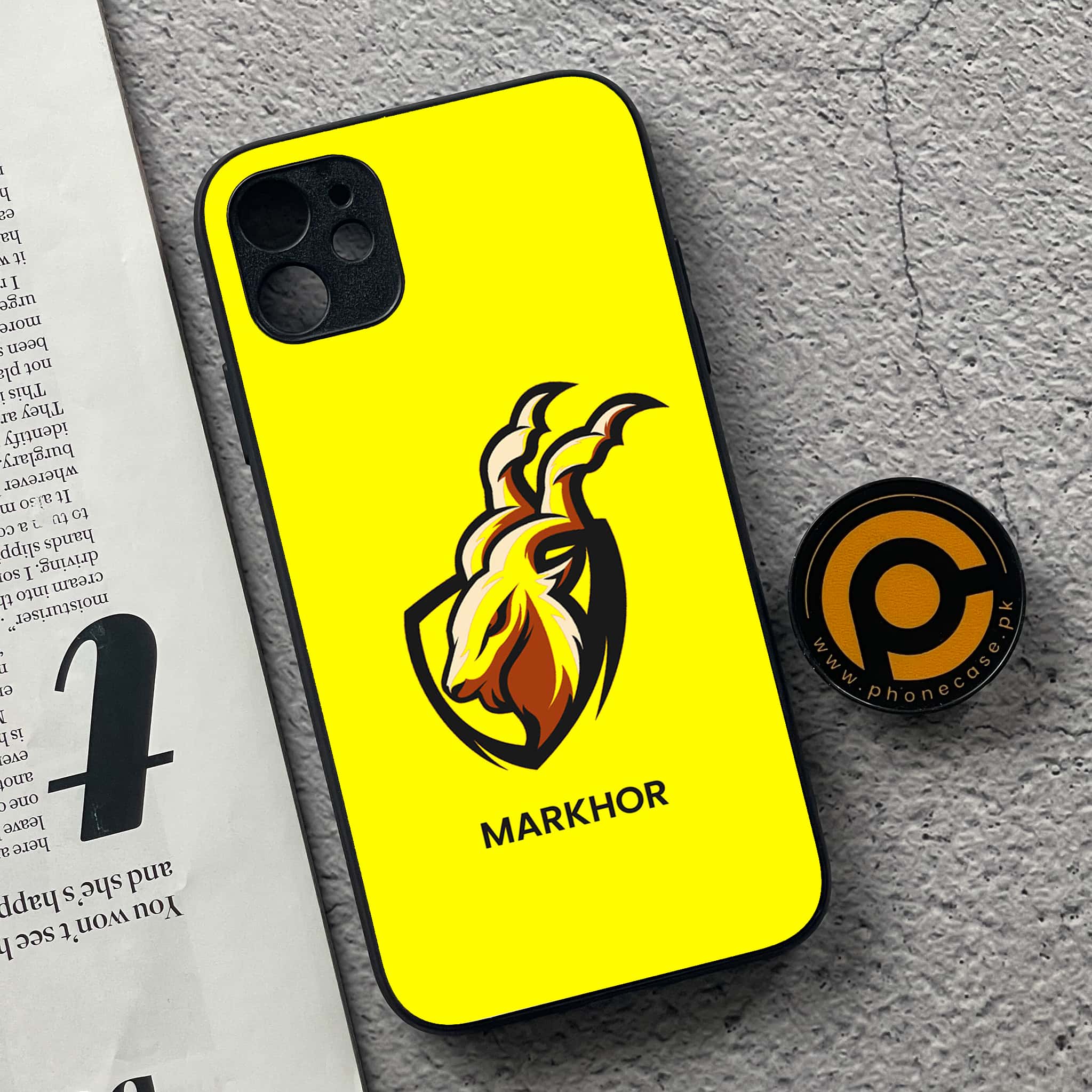 iPhone 11  Markhor Series  Premium Printed Glass soft Bumper shock Proof Case