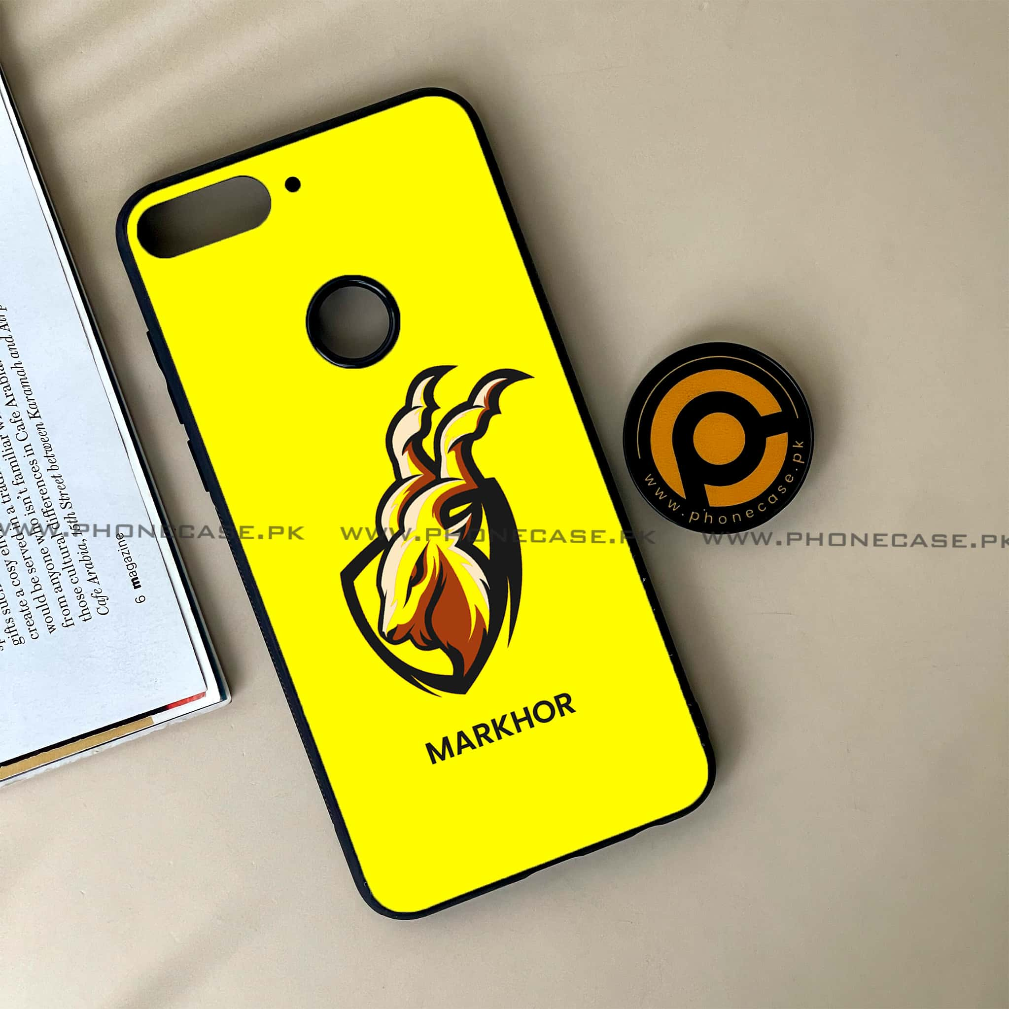 Huawei Y7 Prime (2018) -  Markhor Series - Premium Printed Glass soft Bumper shock Proof Case