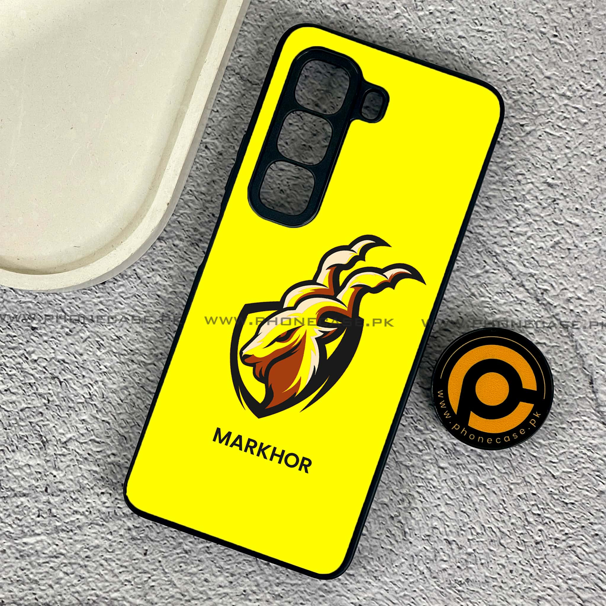 Infinix Hot 50 Pro - Markhor Series - Premium Printed Glass soft Bumper shock Proof Case