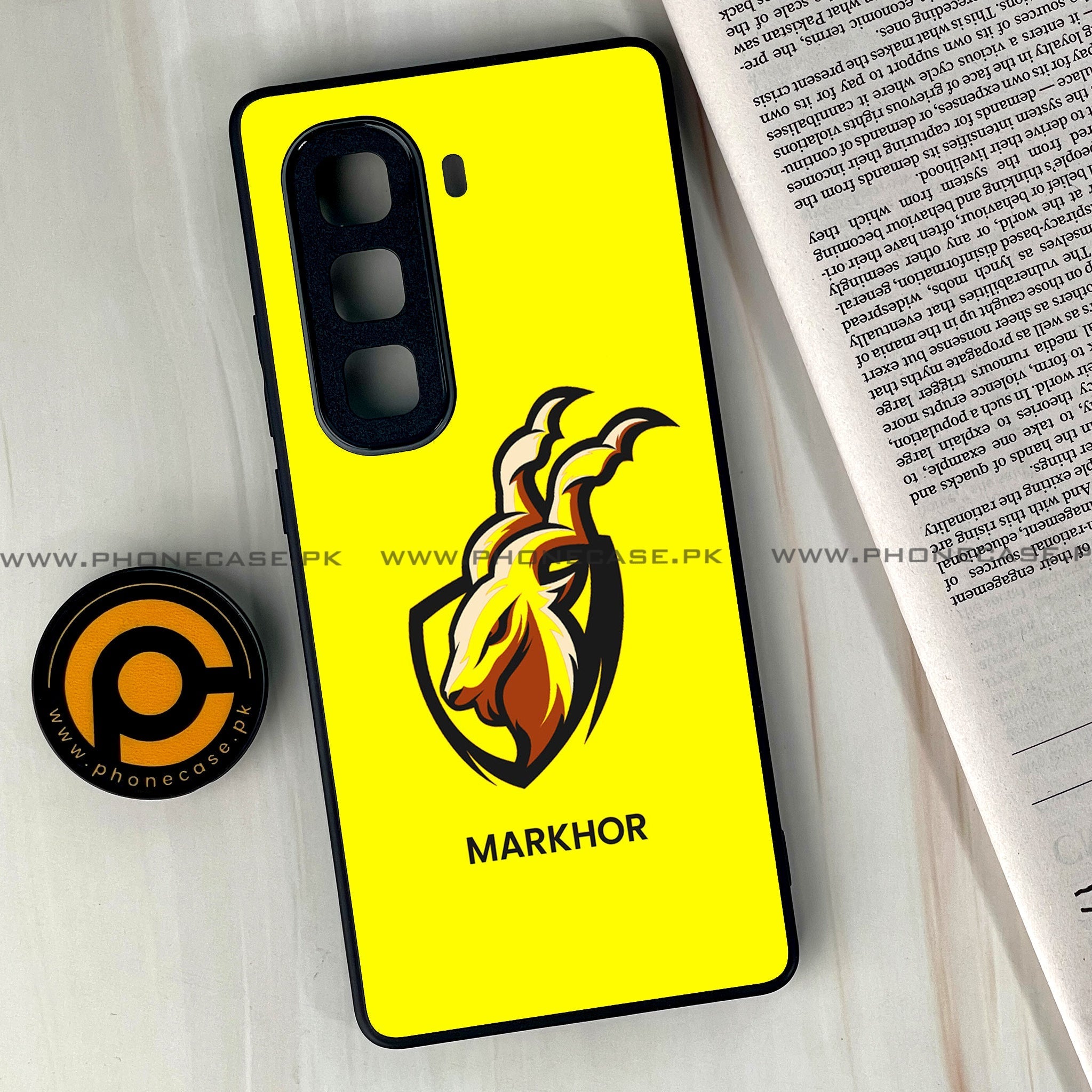Infinix Hot 60  - Markhor Series - Premium Metal Printed soft Bumper shock Proof Case