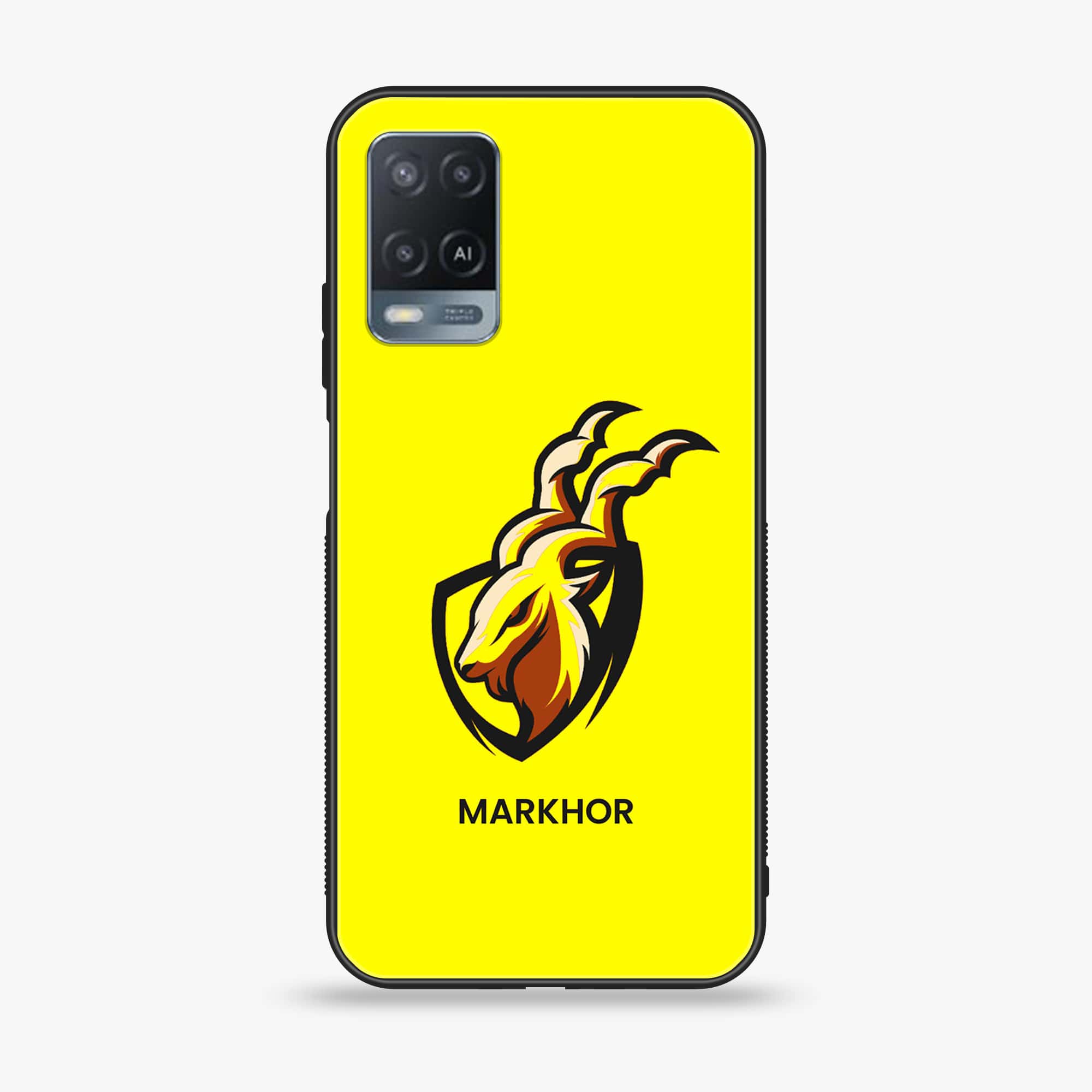 OPPO A54 - Markhor  Series - Premium Printed Glass soft Bumper shock Proof Case