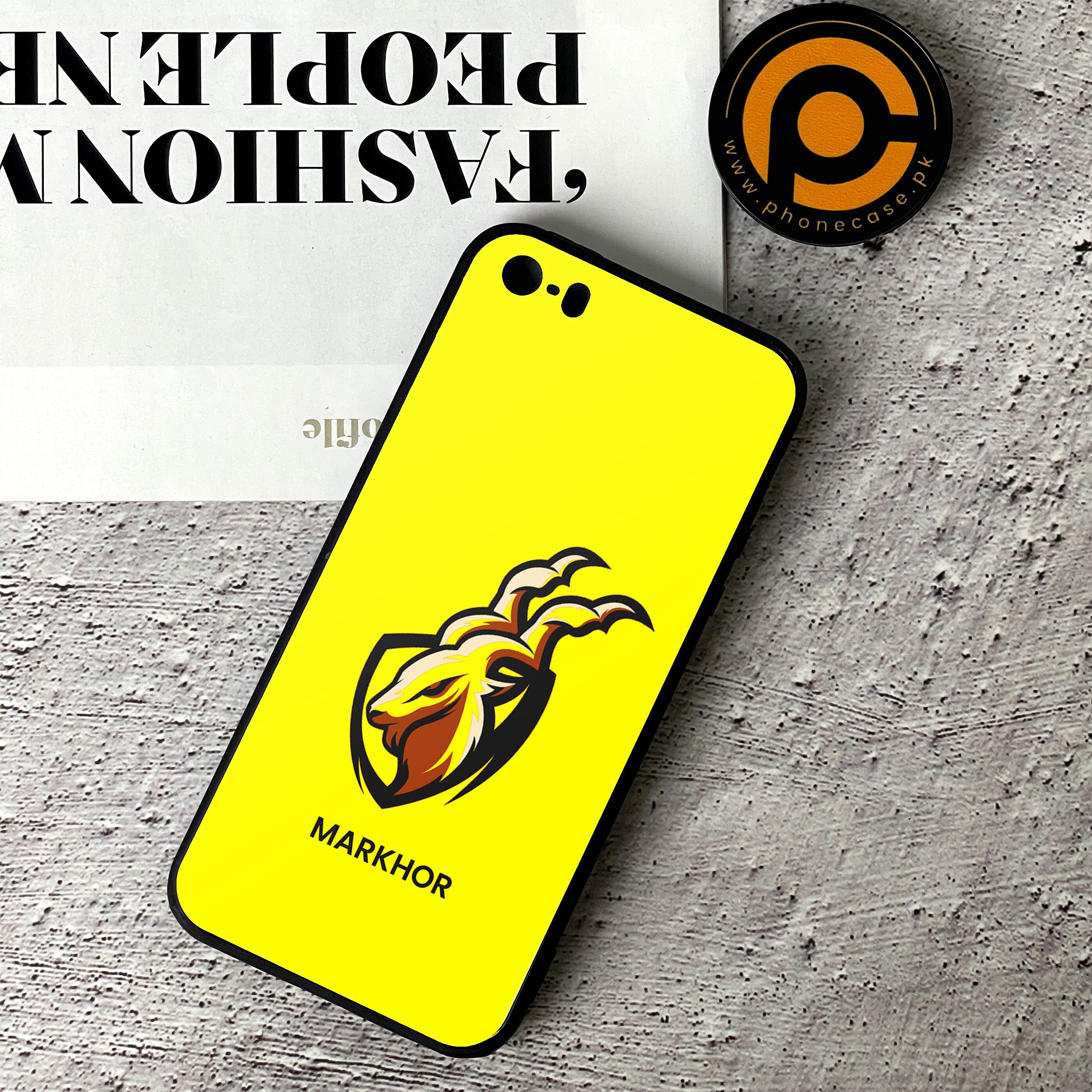 iPhone 5/5c/5s - Markhor Series - Premium Printed Glass soft Bumper shock Proof Case